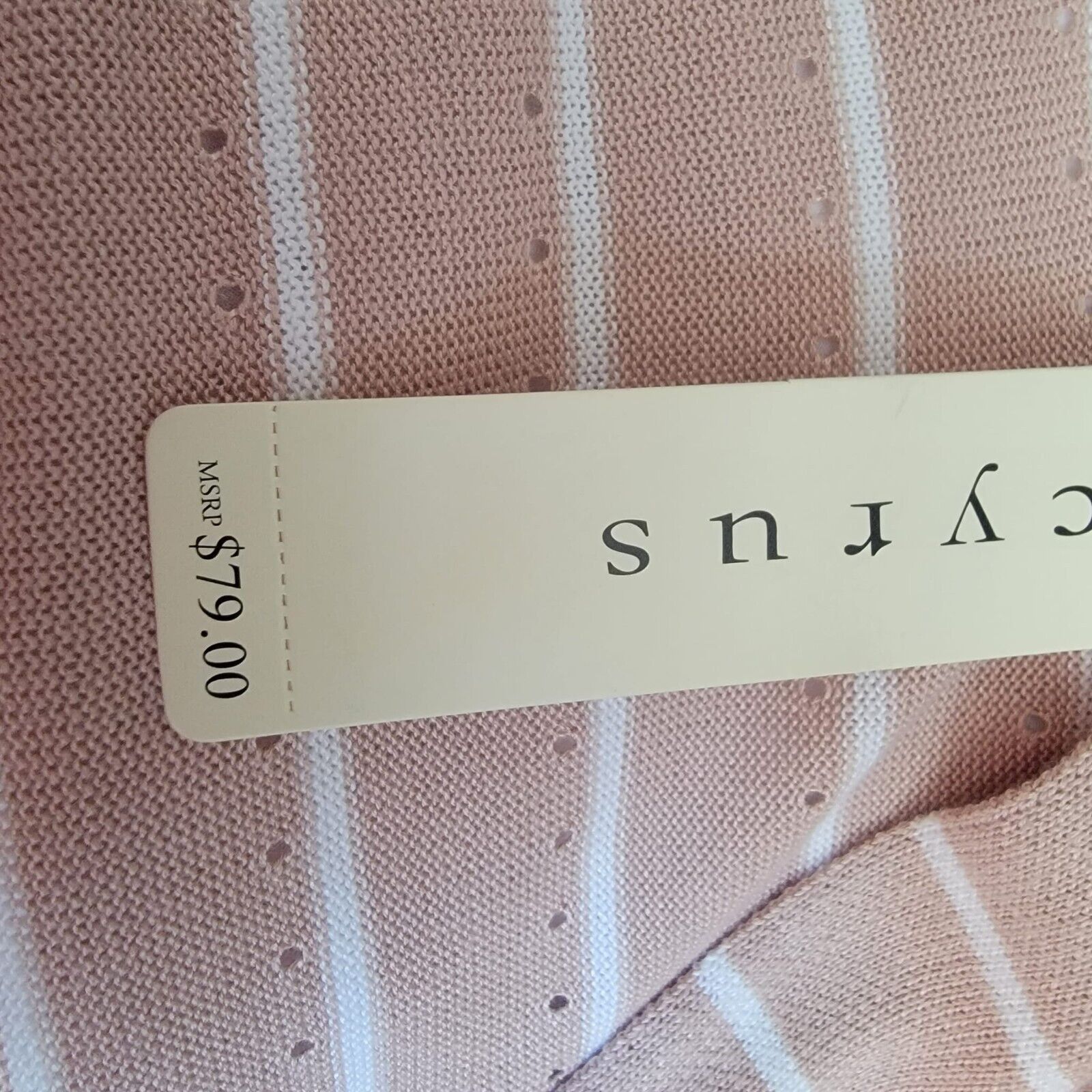 Other ❤️Womens Beige White Striped Long Cardigan Cyrus Sz S Thin K Size S / US 4 / IT 40 - 5 Thumbnail