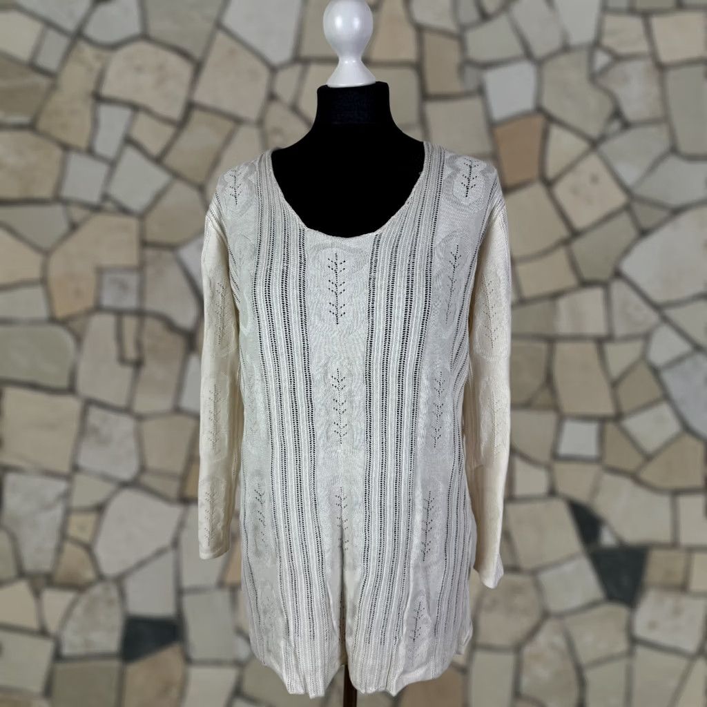 Vintage Gudrun Sjoden Ivory Knit Top Jumper XL Women Crew Neck Pullover Knitwear Top Womens XL Ivory Size XL / US 12-14 / IT 48-50 - 1 Thumbnail