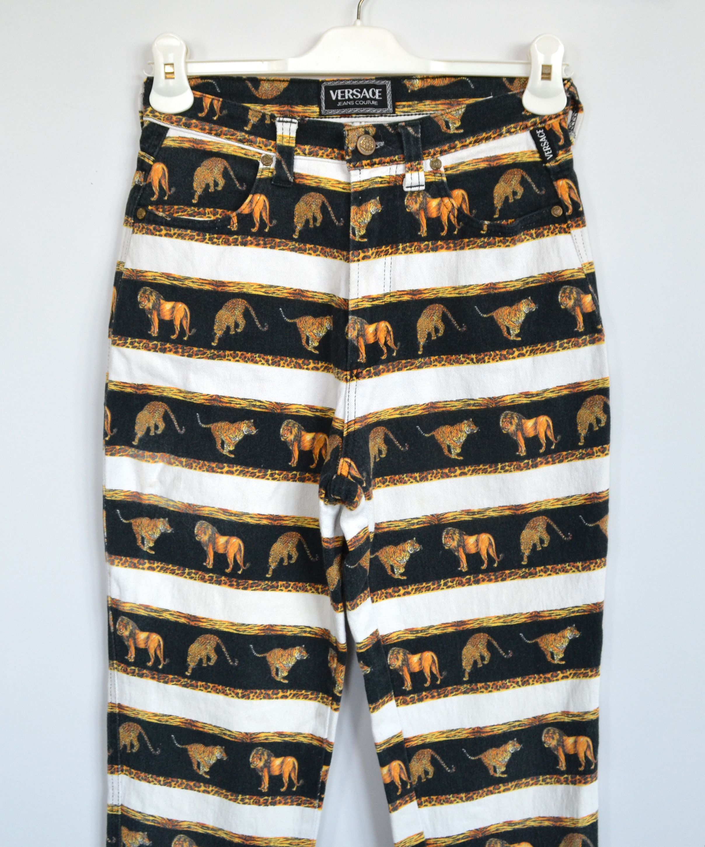 Versace Jeans Couture VERSACE Jeans Pants Printed Tiger Lion Denim Vintage 90s Size 30" / US 8 / IT 44 - 4 Thumbnail
