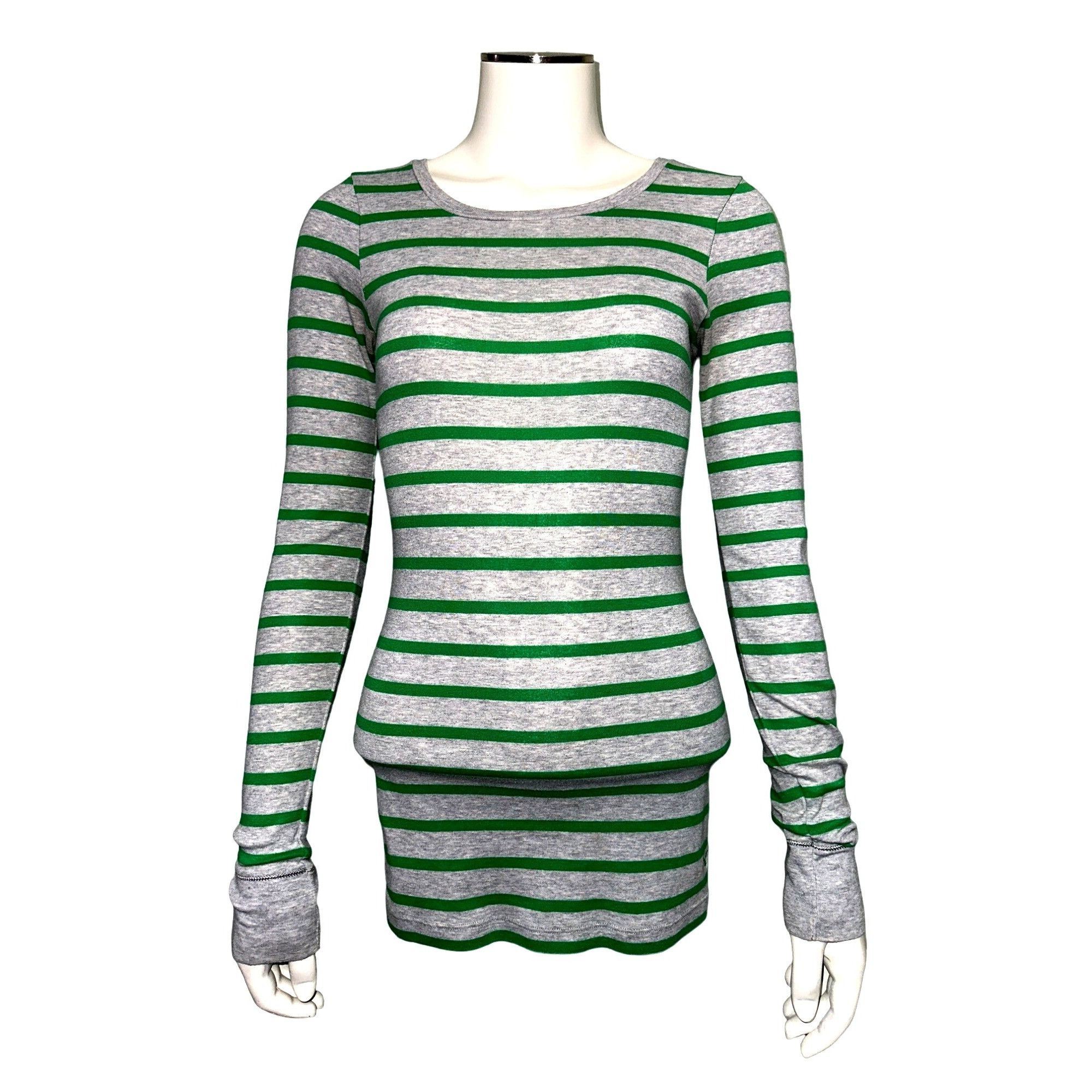 American Eagle Outfitters American Eagle Outfitters Gray Striped Kelly Green Fitted Lo Size S / US 4 / IT 40 - 1 Thumbnail