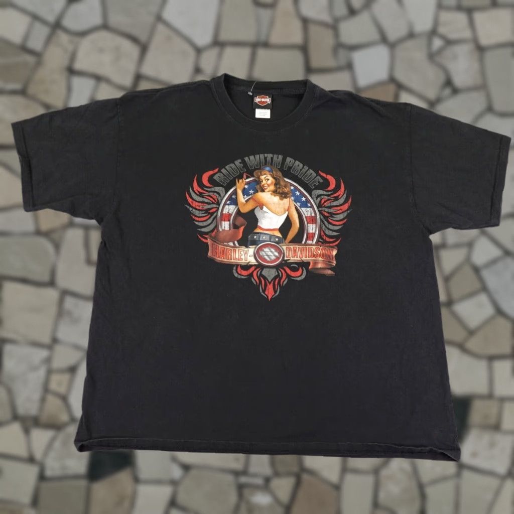 Harley Davidson HARLEY-DAVIDSON Graphic Print Shirt Mens 3XL Black Biker Motorcycle USA Flag Size US XXL / EU 58 / 5 - 1 Thumbnail