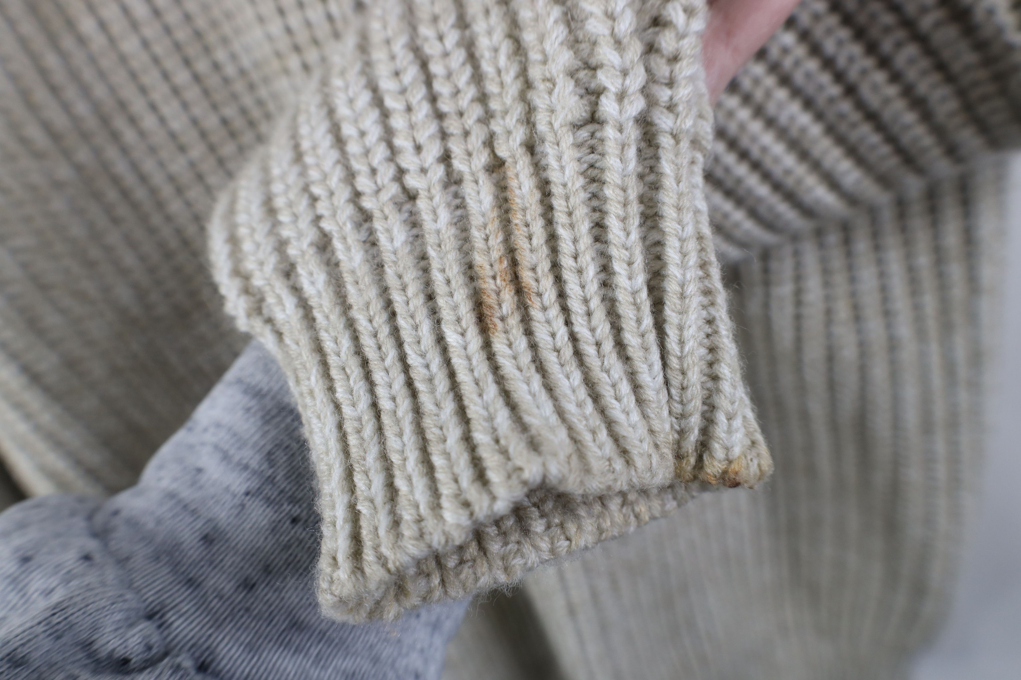 Vintage Vintage 70s Streetwear Chunky Ribbed Knit Sweater Beige Size US XL / EU 56 / 4 - 6 Thumbnail