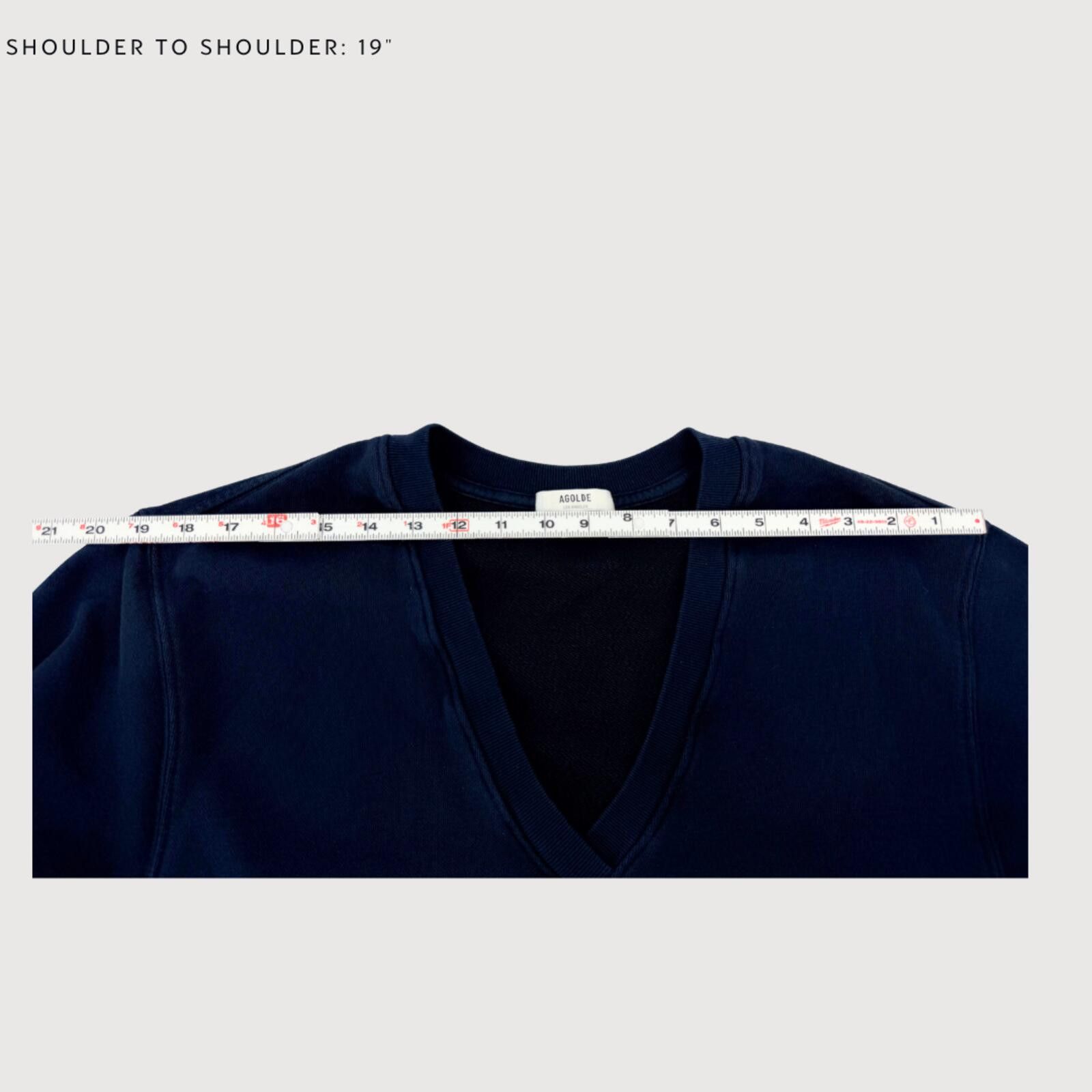 Agolde Agolde Low V Neck French Terry Sweatshirt Navy XS Size US XS / EU 42 / 0 - 8 Thumbnail