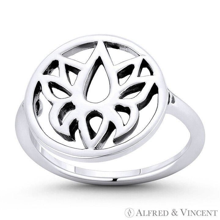 Other Lotus Flower Buddhist Charm Statement Ring Size 6 Size ONE SIZE - 1 Preview