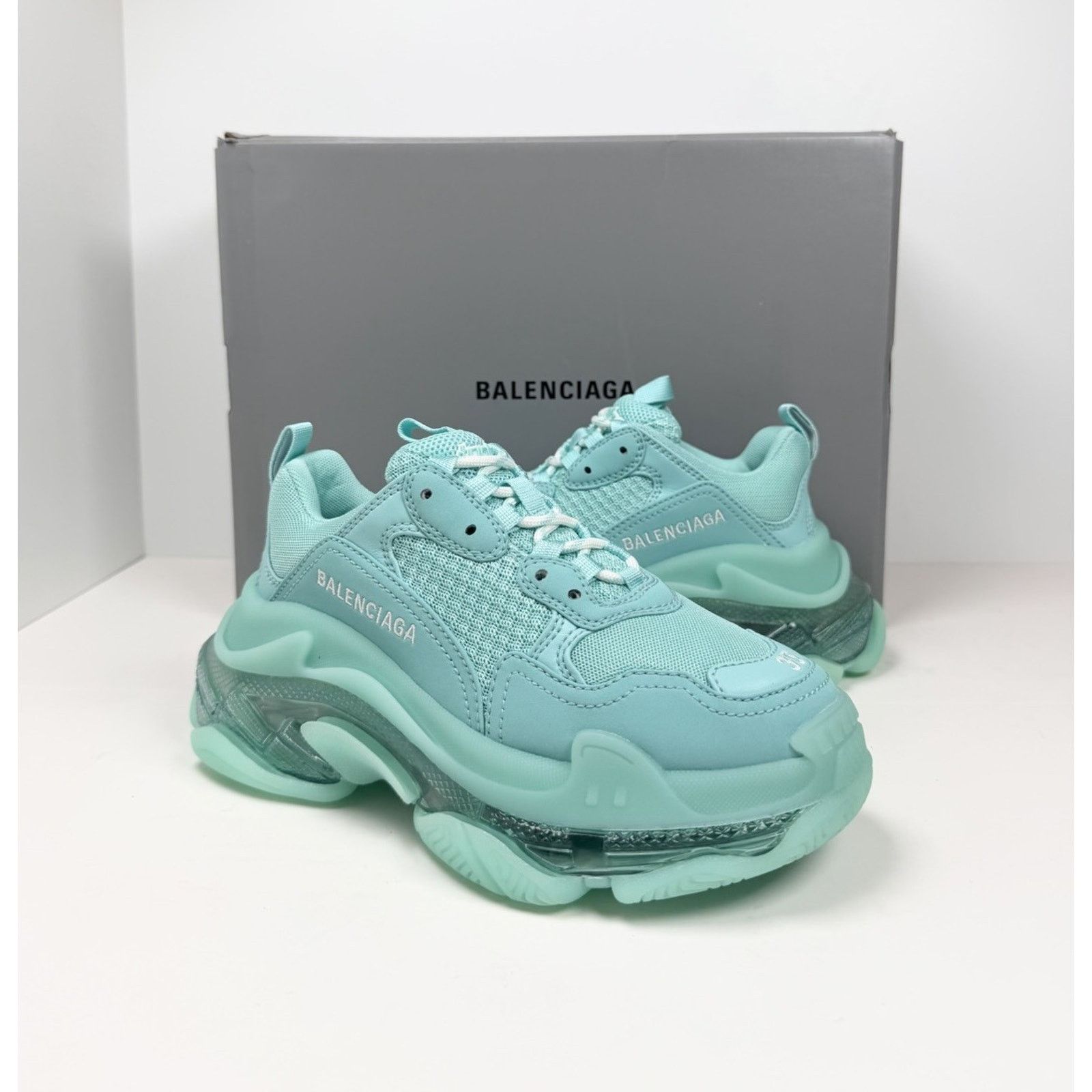 Balenciaga Size 35EU/5W - Balenciaga Triple S Turquoise NEW Size US 5 / IT 35 - 2 Thumbnail