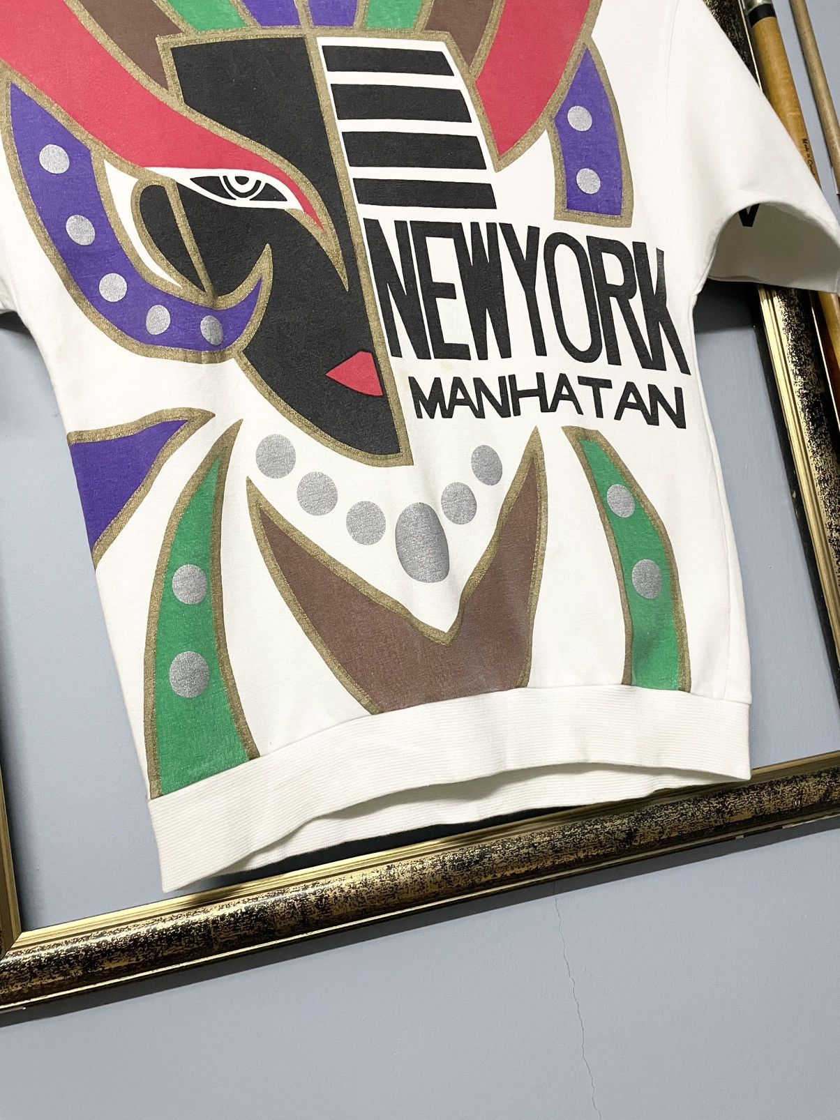 Japanese Brand Vintage 1990s Japan Designer Art Face Newyork Colour Block Size US S / EU 44-46 / 1 - 4 Thumbnail