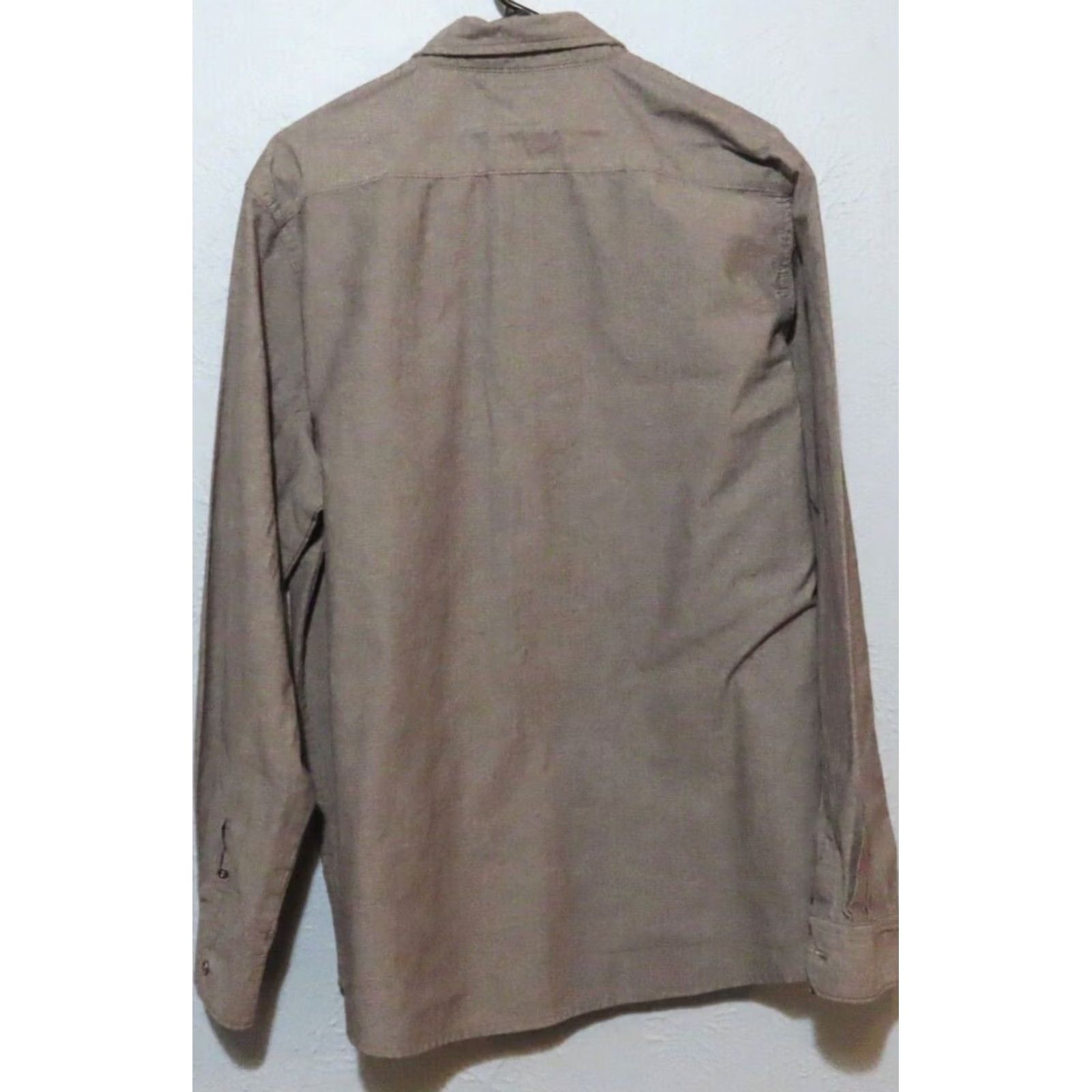 Wrangler Wrangler Jeans Co. Shirt Mens XL Button Up Gray Long Sleeve Casual Workwear Western Pocket Solid Cotton Blend Size US XL / EU 56 / 4 - 5 Thumbnail