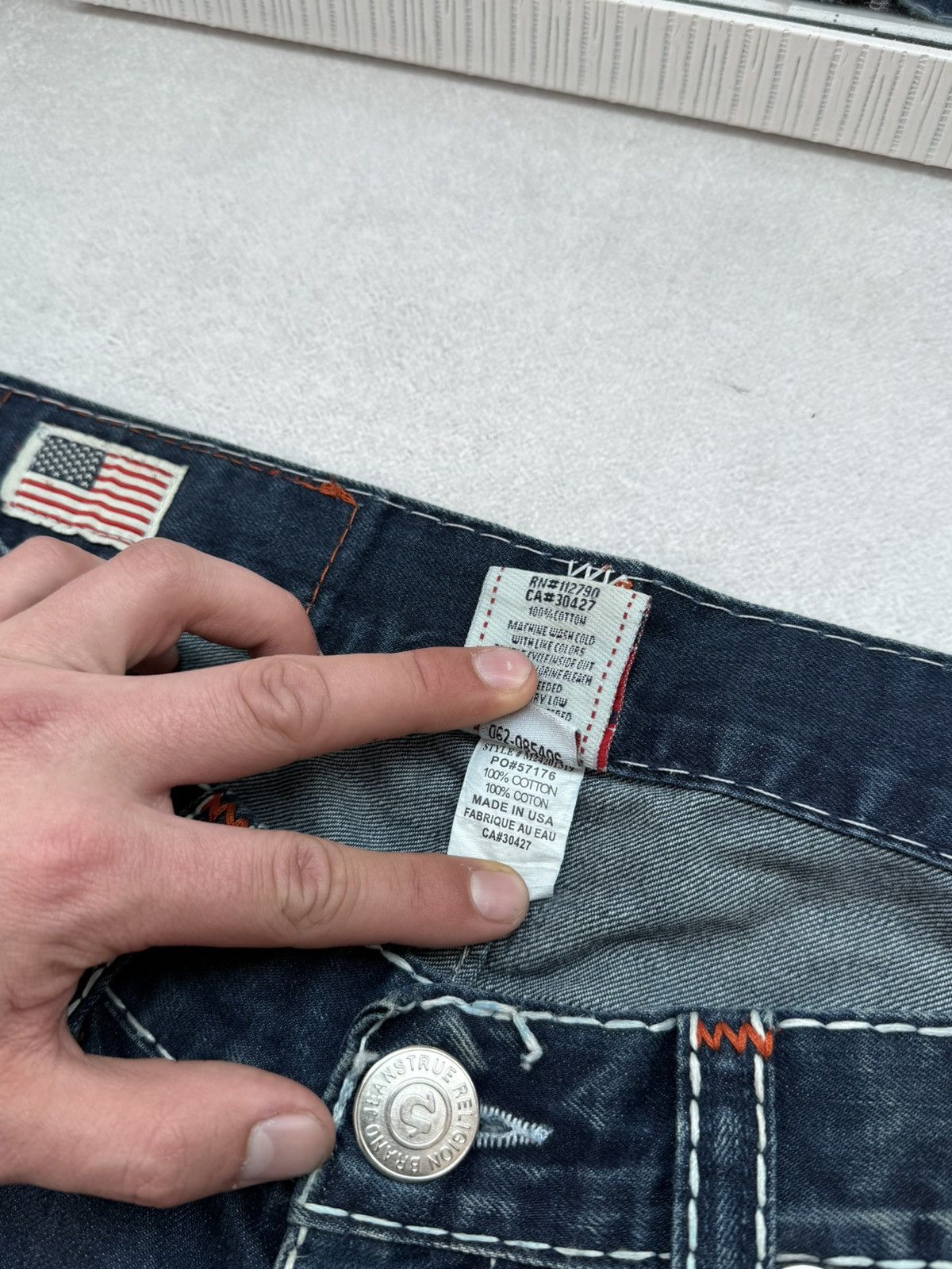 True Religion True Religion Men’s Distressed Slim Jeans Dark Wash Ripped Size US 33 - 8 Thumbnail