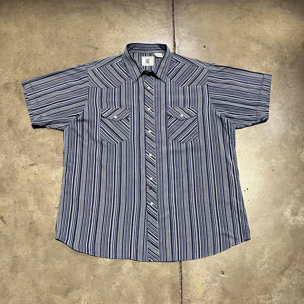 Wrangler Vintage Pearl Snap Short Sleeve Shirt Striped Western Rodeo Size US XL / EU 56 / 4 - 1 Thumbnail