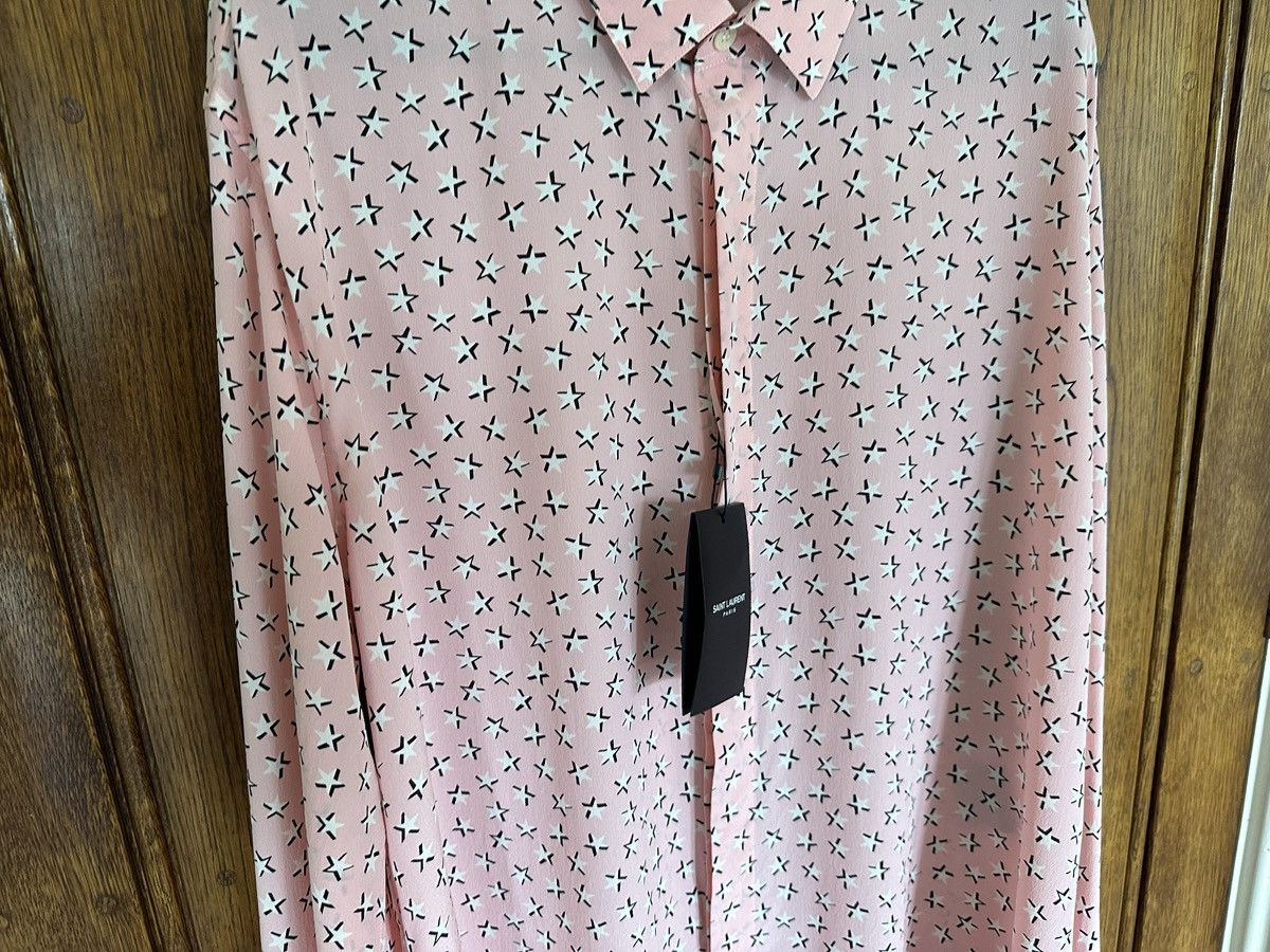 Saint Laurent Paris SS19 Saint Laurent star 💯% silk shirt 41 grail Size US L / EU 52-54 / 3 - 11 Thumbnail