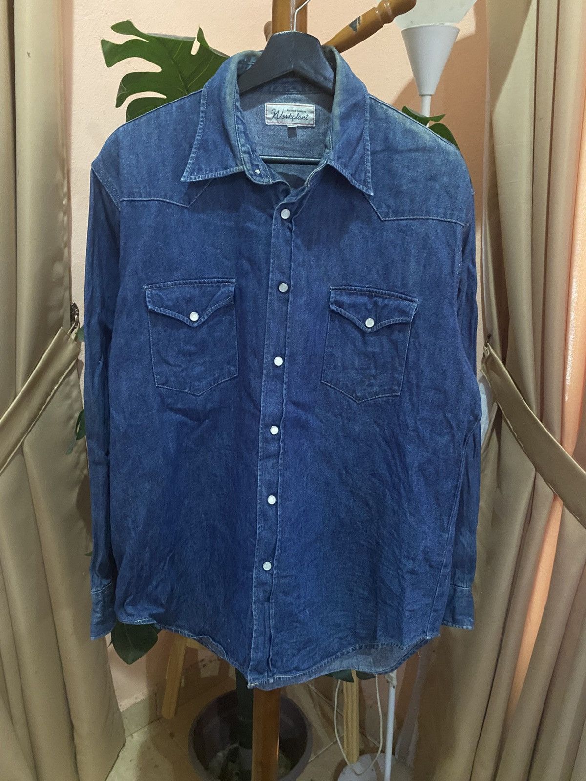 Vintage Workplant Relaxed Feeling Denim Shirt L – Vintage Blue Size US L / EU 52-54 / 3 - 3 Thumbnail