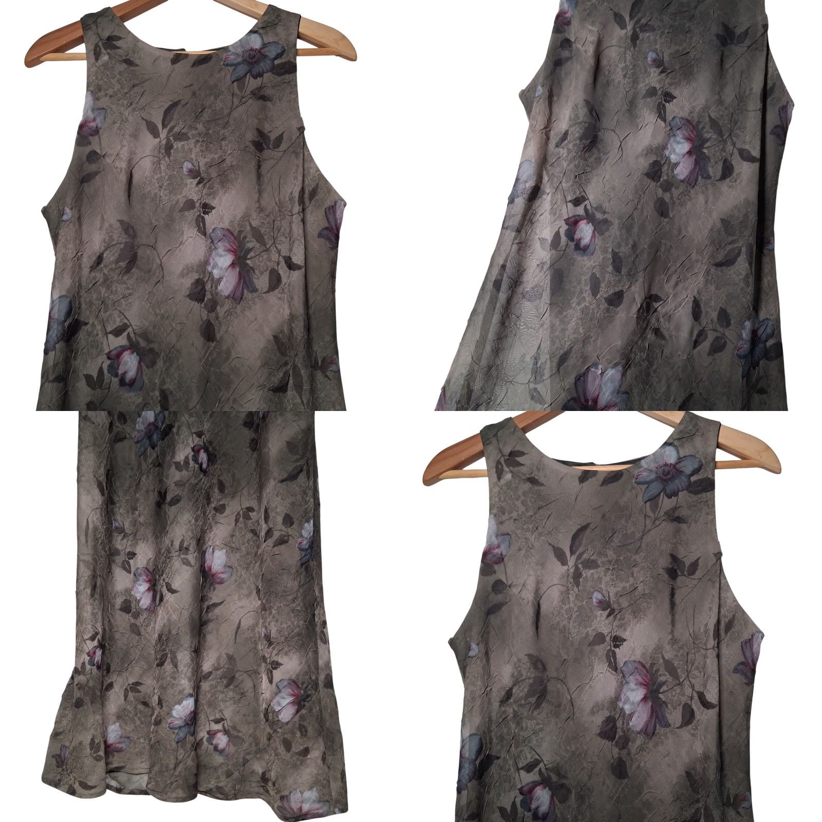 Vintage VINTAGE All That Jazz Slip Dress Shirt Girls 14 Green Floral 1990s Long Semi Sheer Sleeveless Crinkle Crinkle Size XL / US 12-14 / IT 48-50 - 8 Thumbnail