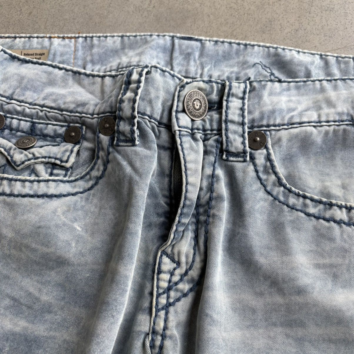 True Religion × Vintage Y2K True Religion Jean Shorts Cropped Grunge Fit 31" Jorts Size US 31 - 8 Thumbnail