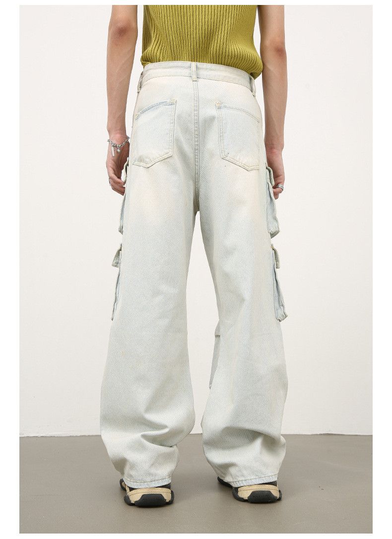 Japanese Brand × Jean Multi-pocket vintage loose straight cargo wide-leg jeans Size US 32 / EU 48 - 6 Thumbnail