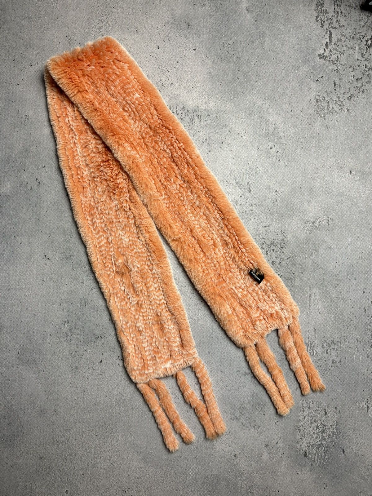 Vintage Mersmann Orange Rabbit Real Fur Scarf Hype Avant Garde Lux Size ONE SIZE - 3 Thumbnail