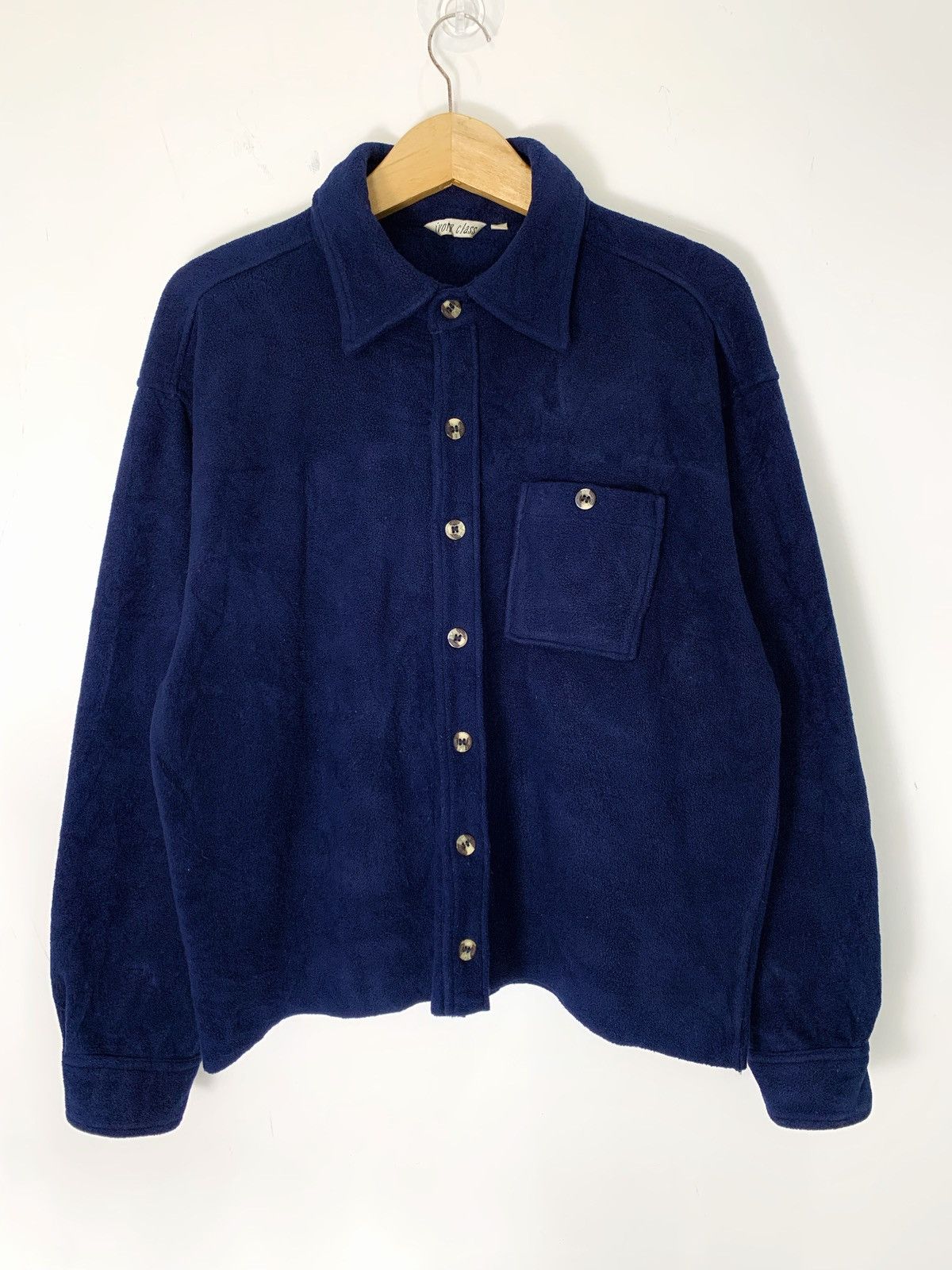 Vintage cropped outer fleece button up shirt japan