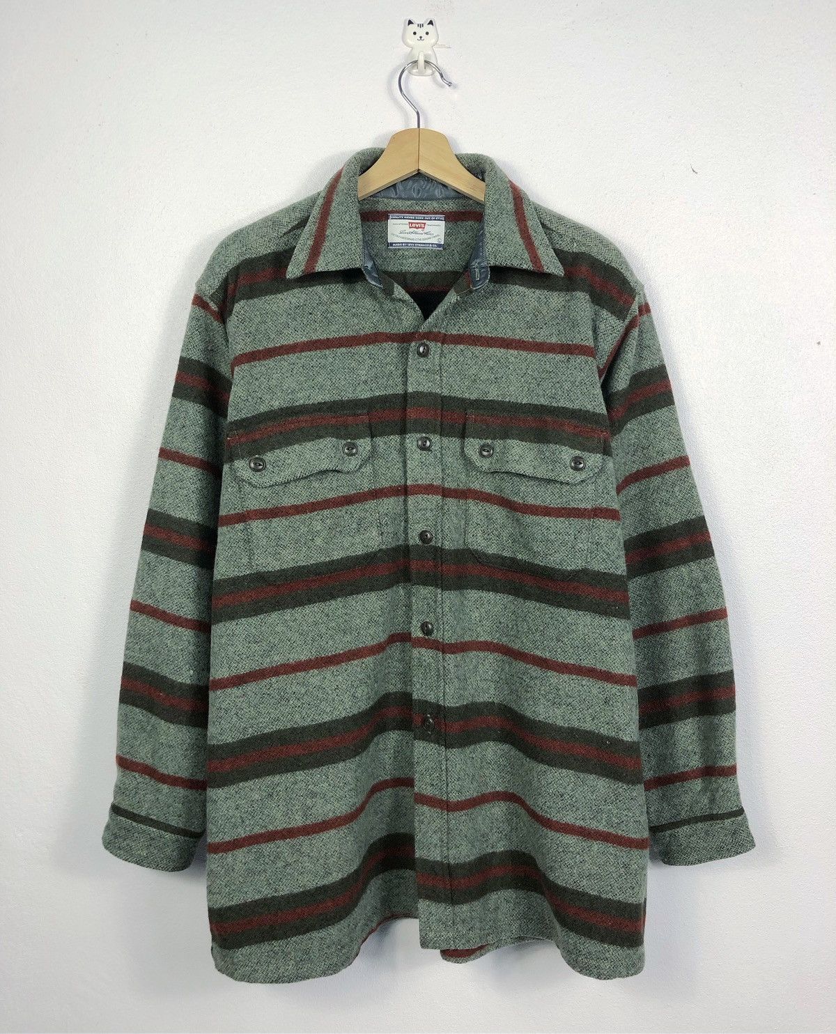 Levi's Rare Vintage Levi's Wool Flannel Button Ups Shirt Size US L / EU 52-54 / 3 - 1 Thumbnail