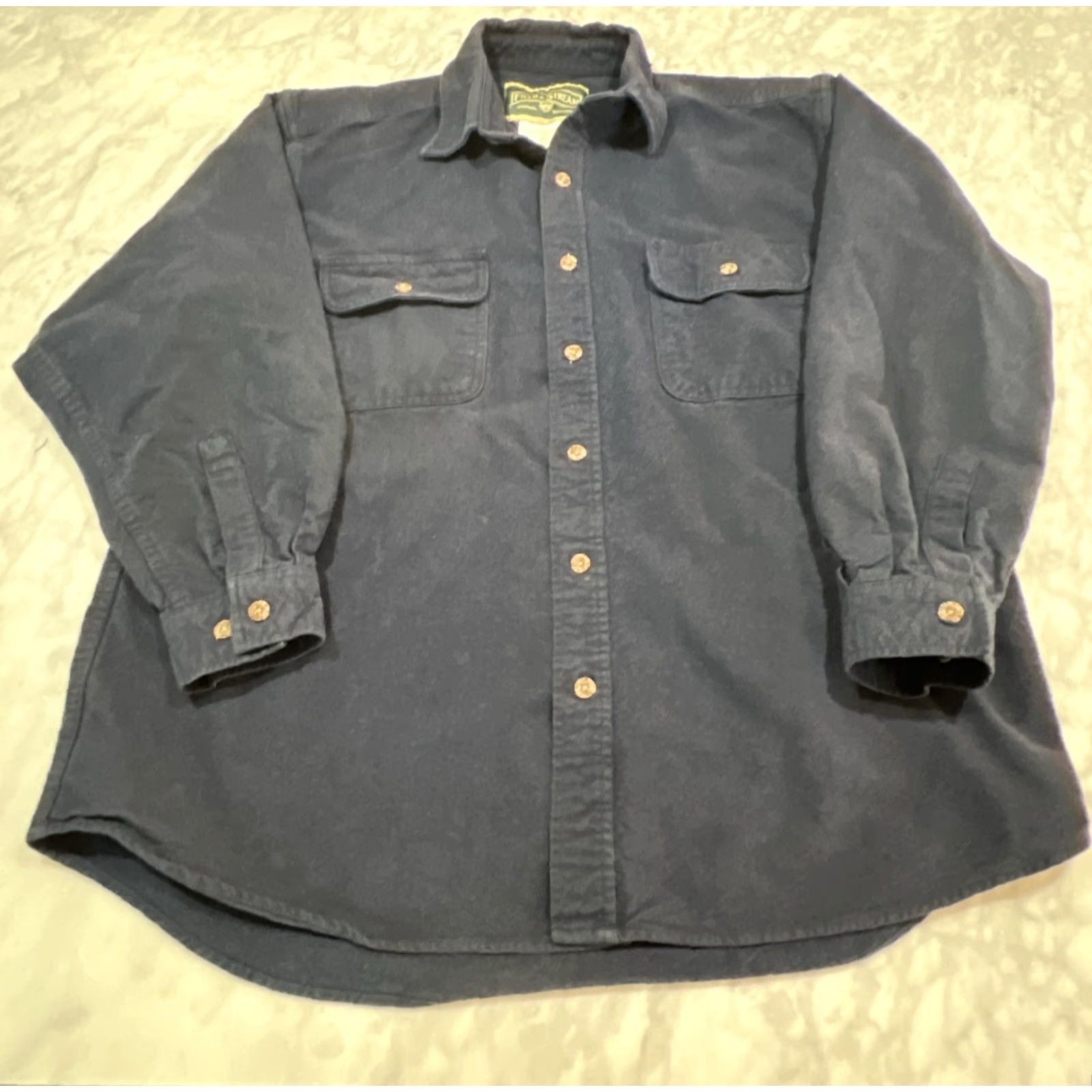 Vintage Field Stream Shirt XL Blue Flannel Chamois Heavy Chore Outdoor Work Mens Button-Up Size US XL / EU 56 / 4 - 3 Thumbnail