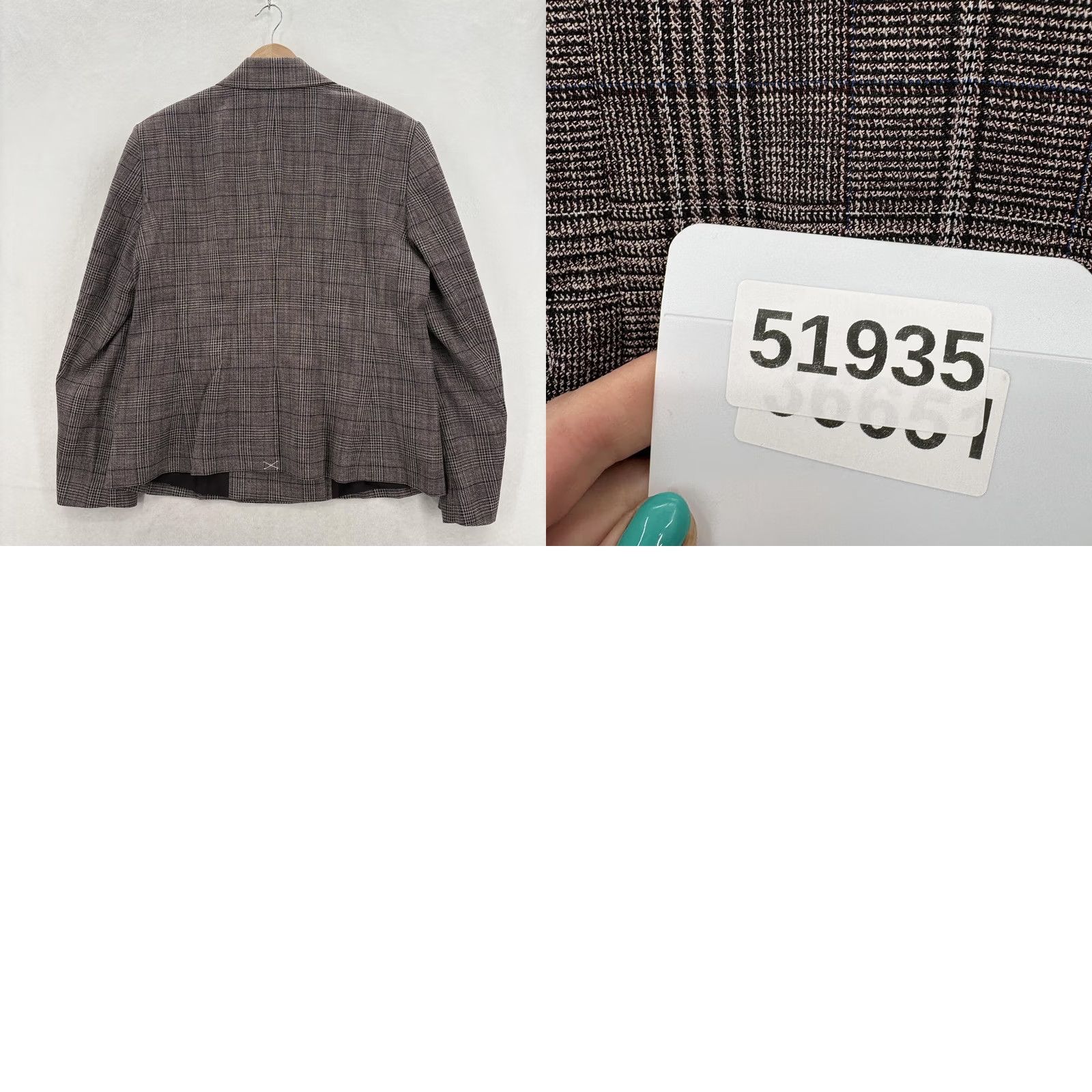 Ann Taylor Ann Taylor Blazer Womens 14 Gray Plaid Double Breasted Work Jacket Career Formal Size XL / US 12-14 / IT 48-50 - 9 Thumbnail