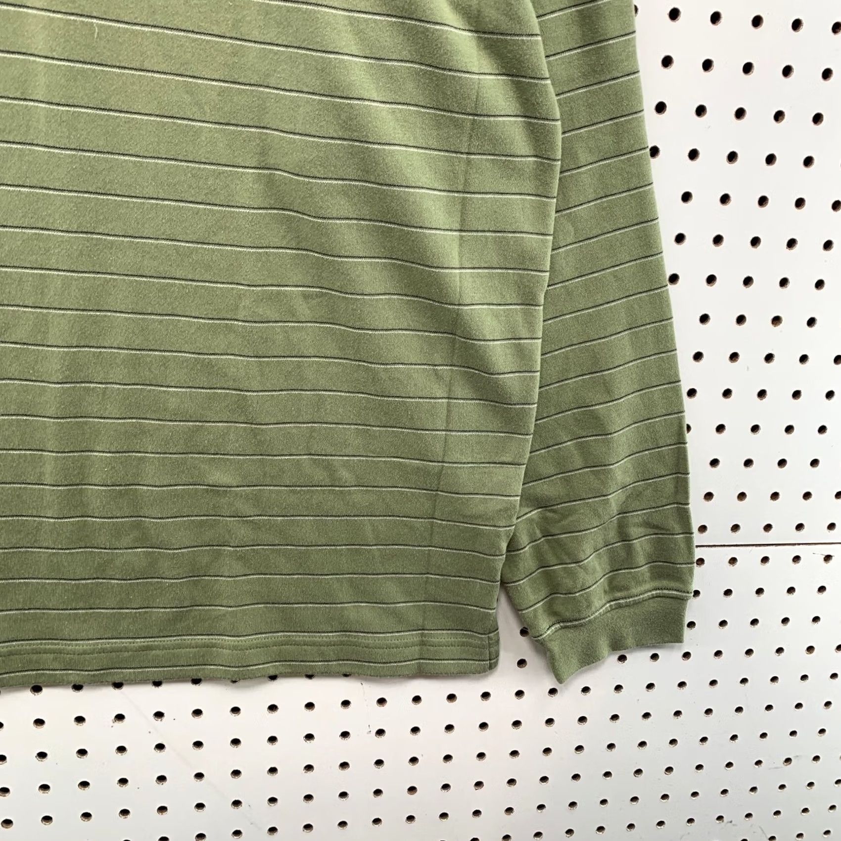 Izod IZOD Polo Shirt Mens L Olive Green Striped Long Sleeve Collared NWT Shirt Size US L / EU 52-54 / 3 - 7 Thumbnail