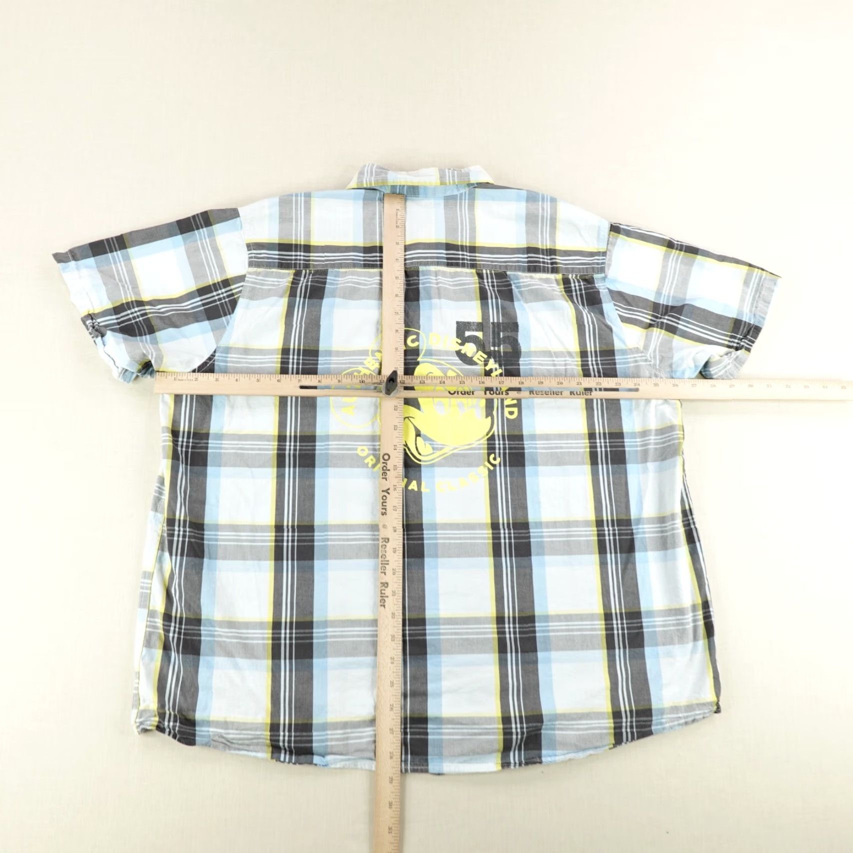 Disney VINTAGE Disney Shirt Mens 2XL Gray Blue Plaid Mickey Mouse Button-Up 1955 Disneyland Mens Size US XXL / EU 58 / 5 - 7 Thumbnail