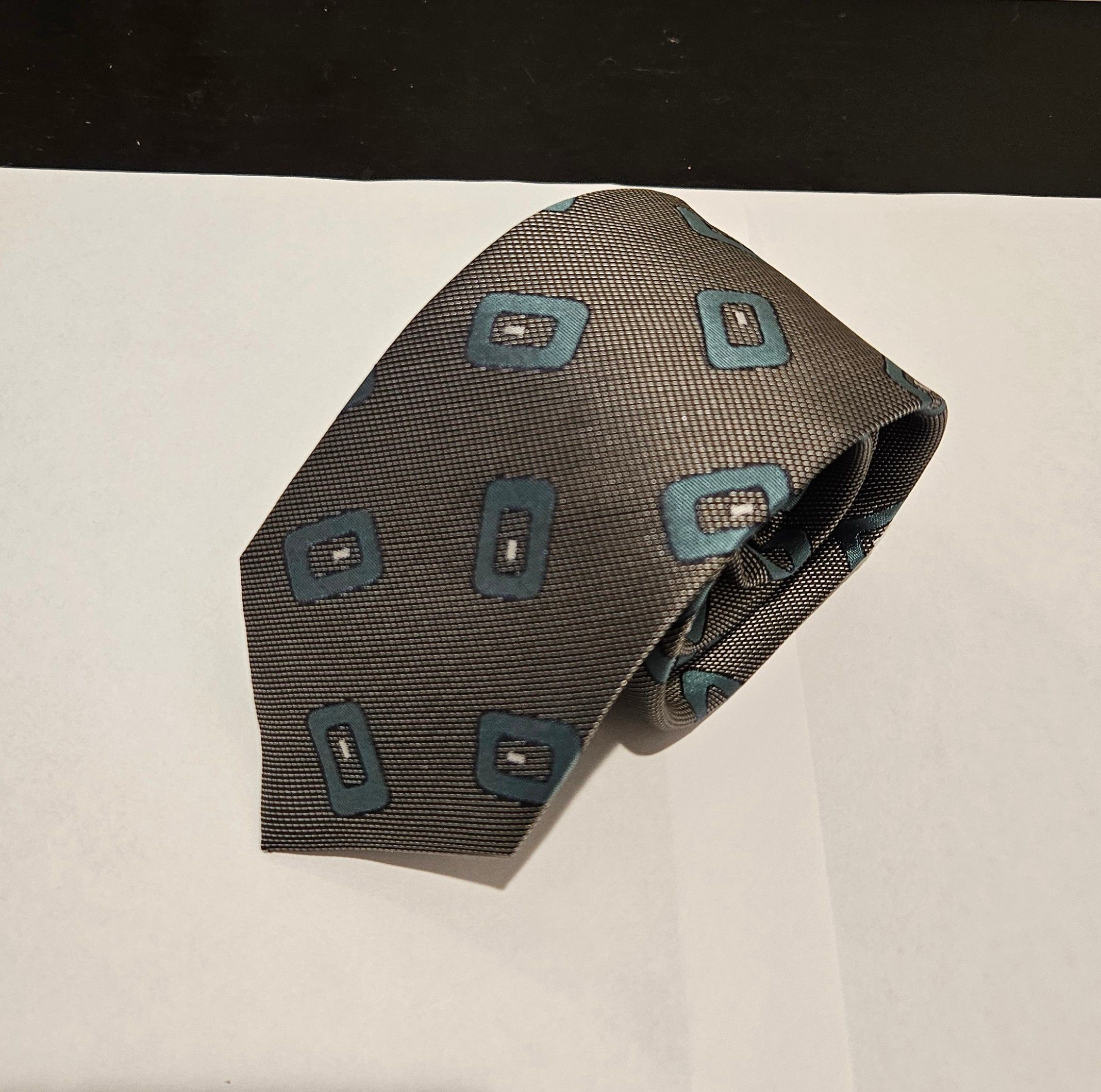Other BLICK Necktie Silk Grey Patterned (Made in Italy) Size ONE SIZE - 1 Thumbnail