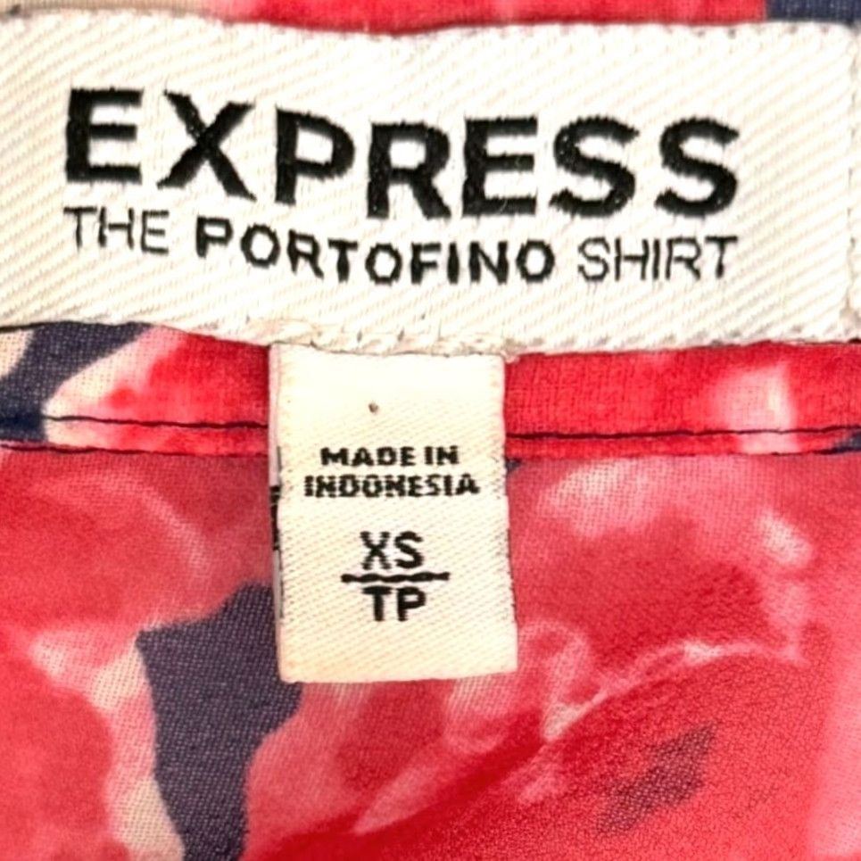 Express EUC Y2K Express Portofino XS Sheer Dark Floral Button Down Blouse RollTab Sleeve Boys? Womens Size XS / US 0-2 / IT 36-38 - 5 Thumbnail