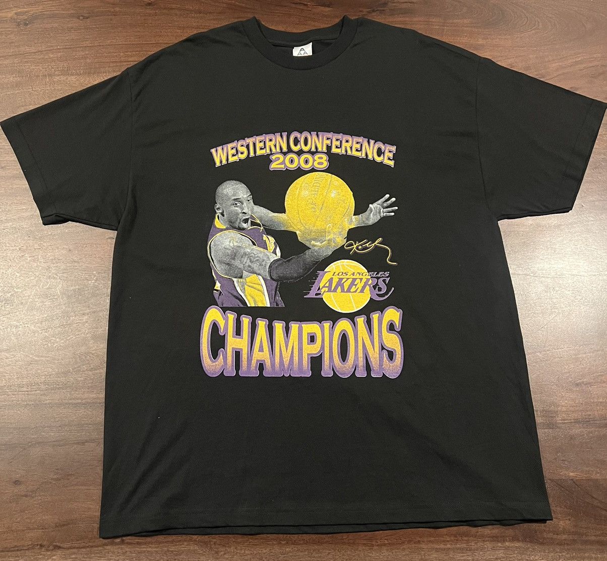 image of Kobe Mentality x L A Lakers Kobe La Lakers 08 Western Conference Champions T-Shirt in Black (Size 2