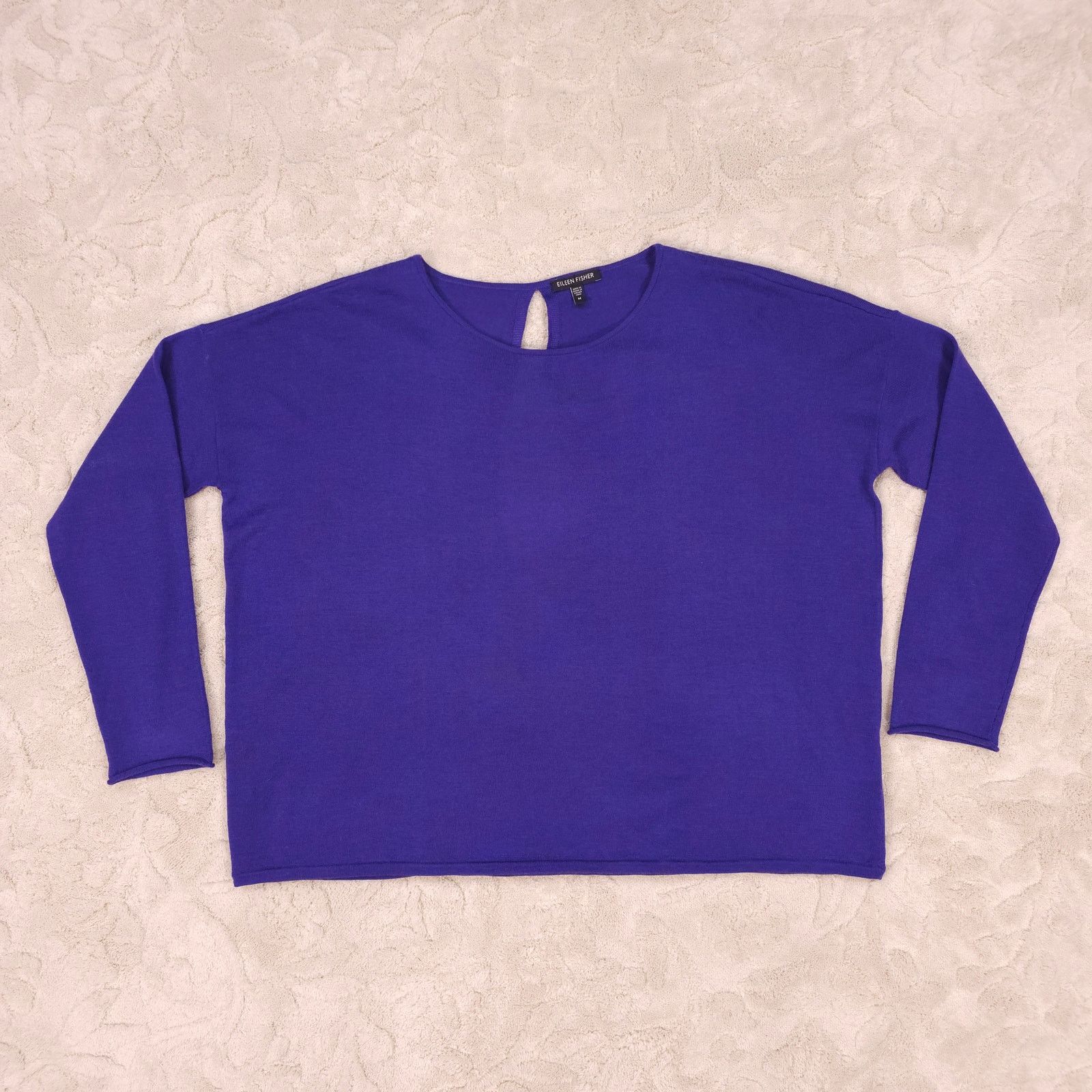 Eileen Fisher Eileen Fisher Merino Wool Open Back Sweater Purple Sz Medium Size M / US 6-8 / IT 42-44 - 6 Thumbnail