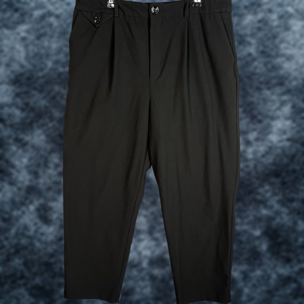 Mango Mango Pleated Pants Womens Size 12 Black Straight Leg Pants Adult Womens 12 Mango Dress Pants Regular Straight Leg Black Size 34" / US 12 / IT 48 - 1 Thumbnail