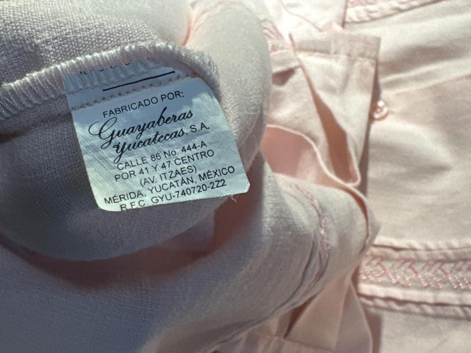 Full Count & Co. VTG County FB Men's Medium Pink Embroidered Cubavera Shirt Size US M / EU 48-50 / 2 - 3 Thumbnail
