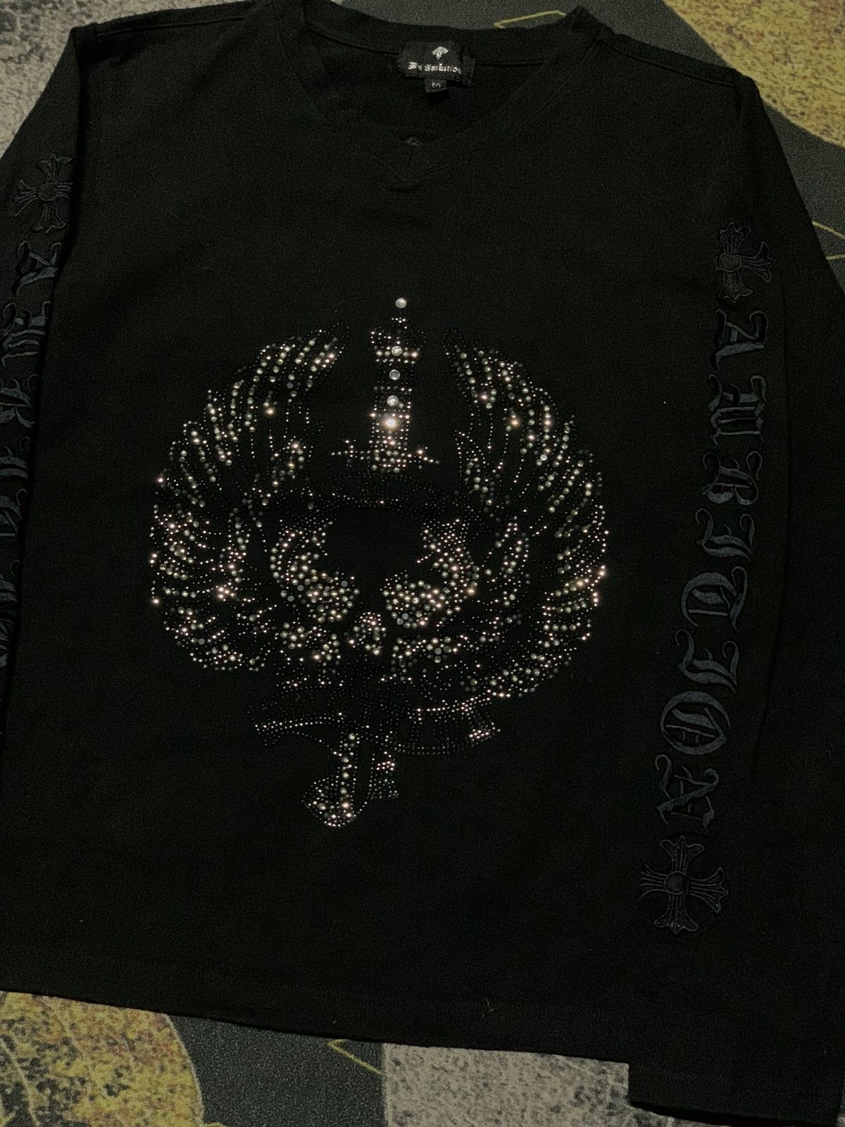 Affliction × If Six Was Nine × Japanese Brand 💥Be Ambition V Neck Skull Cross Like Chrome Hearts Design Size M / US 6-8 / IT 42-44 - 3 Thumbnail