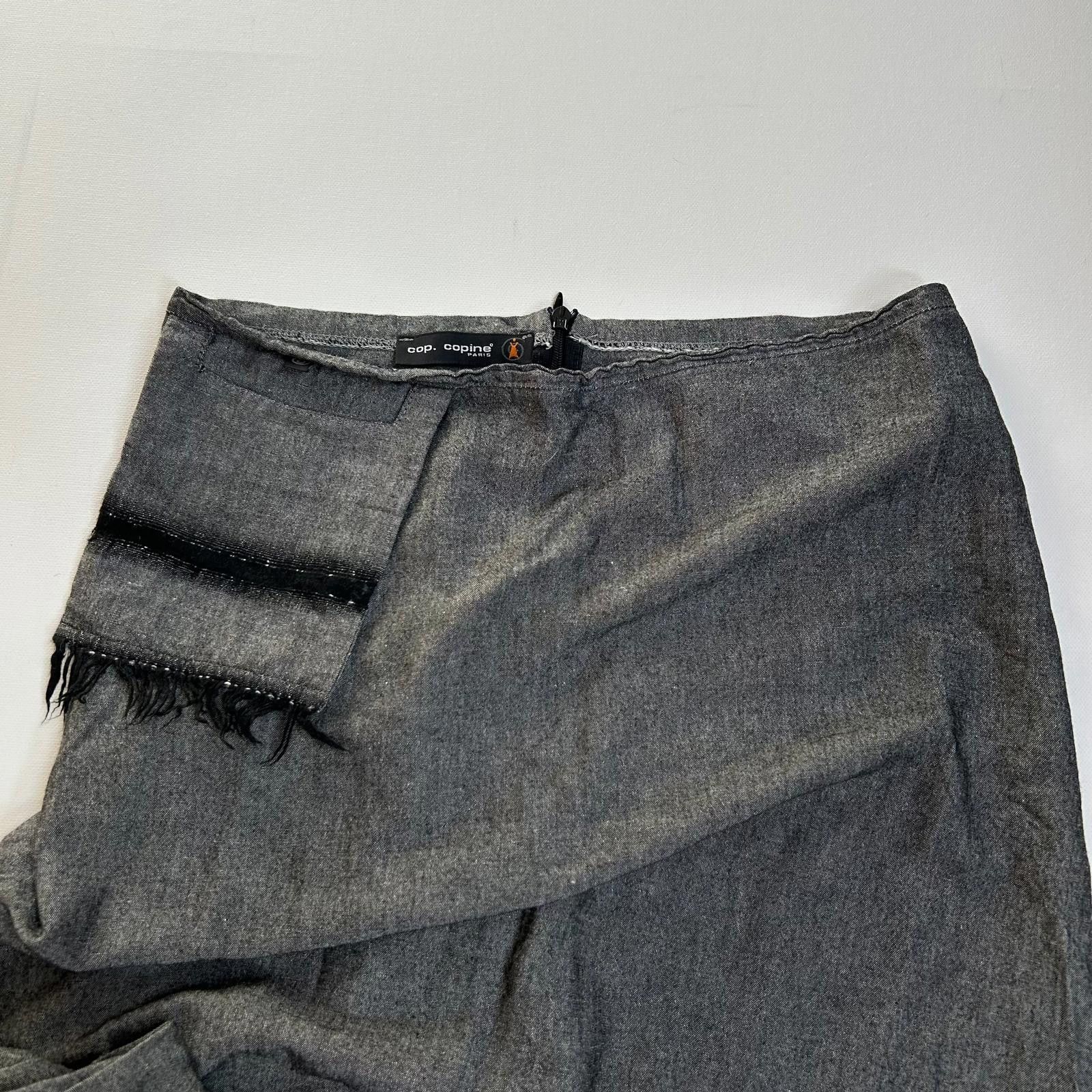 Designer Cop Copine Grey Maxi Skirt with Frayed Hem and Pocket Size 28" / US 6 / IT 42 - 6 Thumbnail