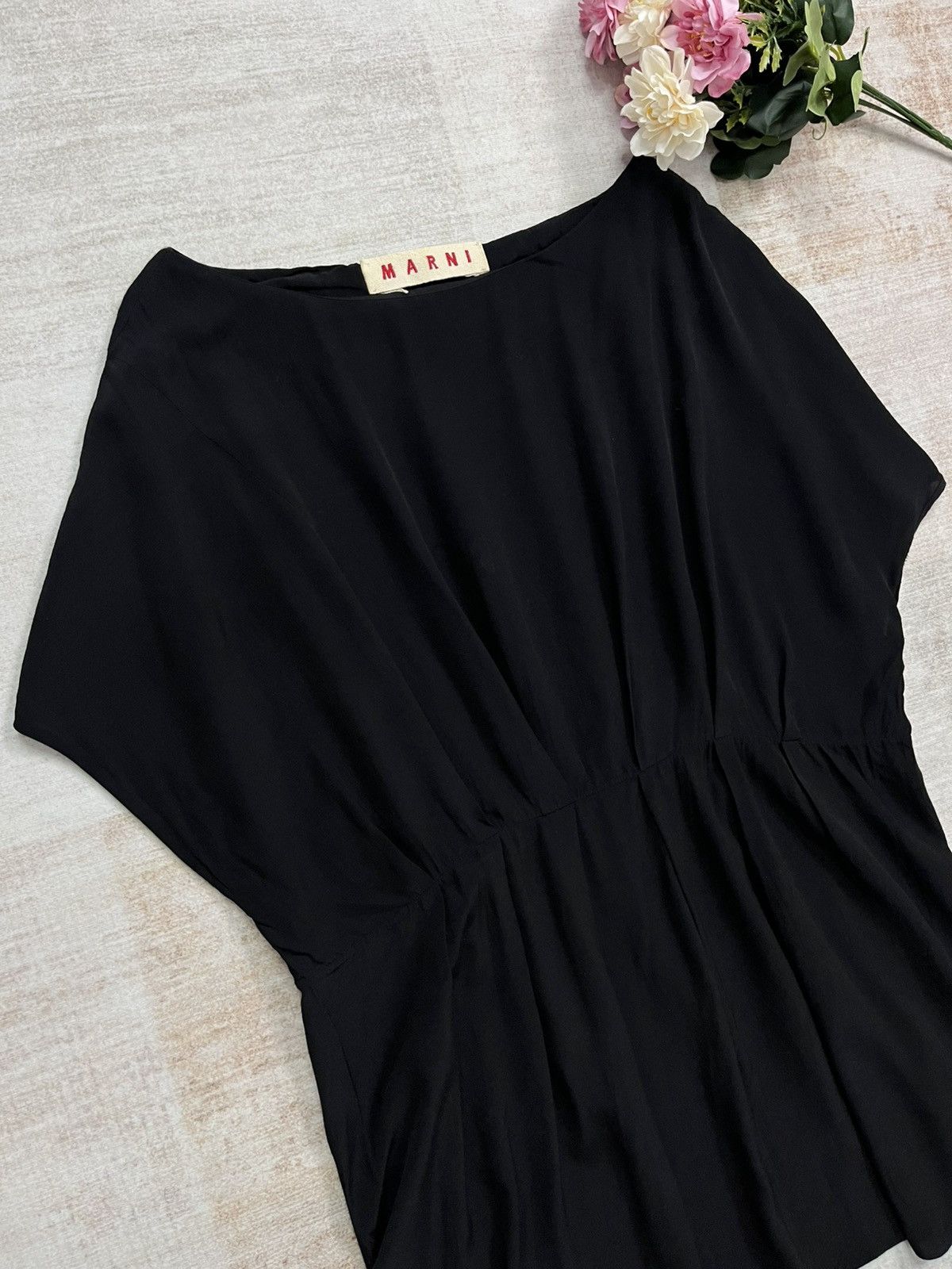 Marni Marni Black Draped Waist Viscose Blouse Size M / US 6-8 / IT 42-44 - 2 Thumbnail