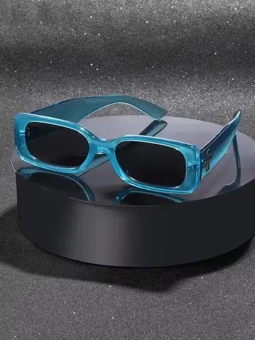 Vintage PUNK STYLE SUNGLASSES ACRYLIC BLUE Size ONE SIZE - 4 Thumbnail
