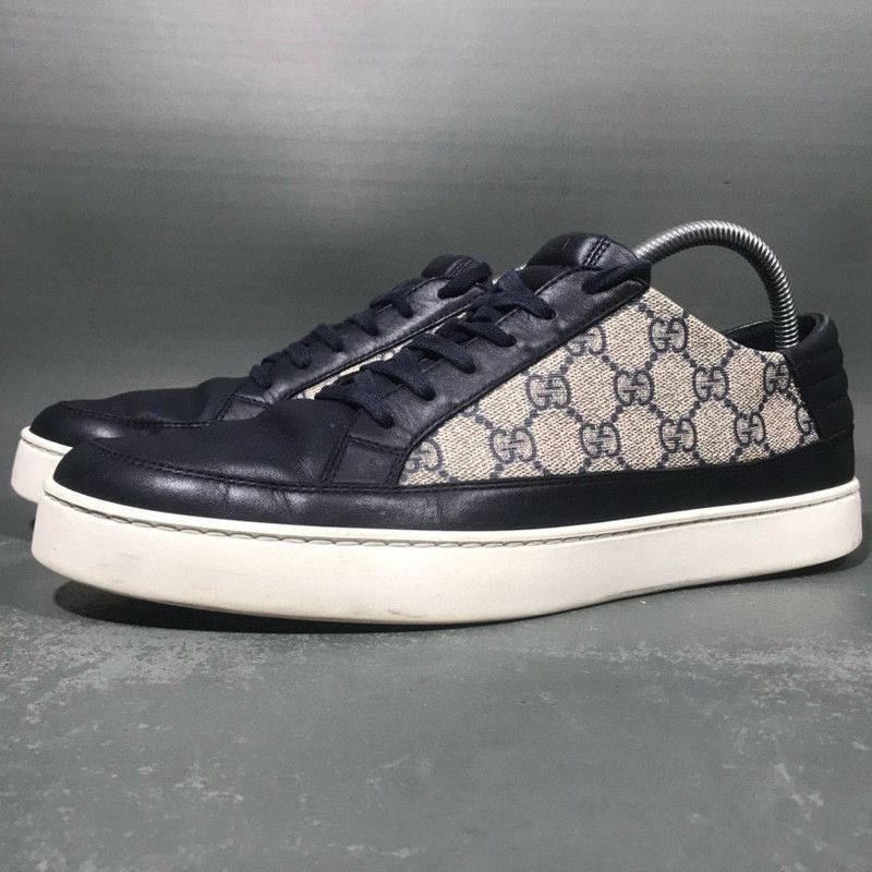 Gucci Gucci Ace Leather Sneakers with Double G Pattern 0079 Size US 9.5 / EU 42-43 - 1 Thumbnail