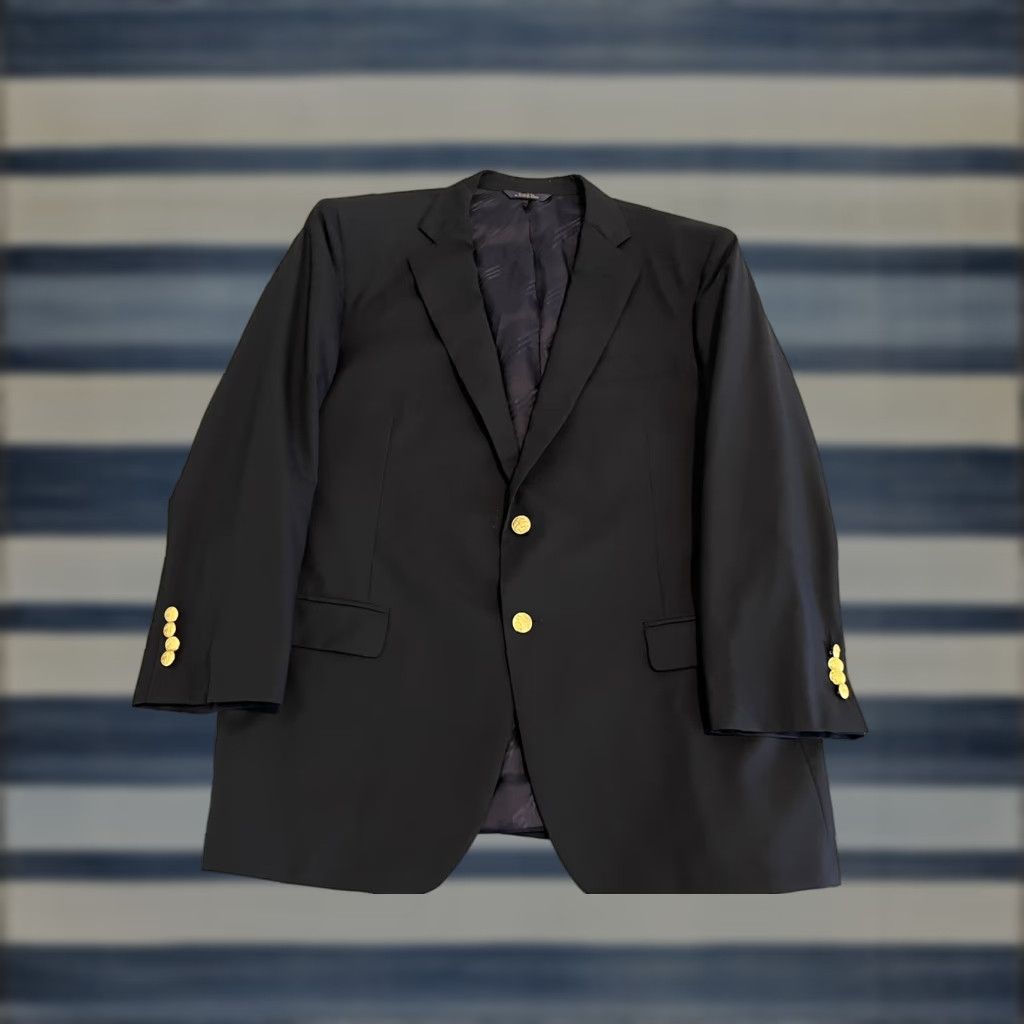 Brooks Brothers Brooks Brothers 1818 Madison Vitale Barberis Canonico Jacket Blazer Coat Mens 44 Blazer Mens 44 Black/Dark Navy Wool 2-Button Vintage? Size 44R - 1 Thumbnail