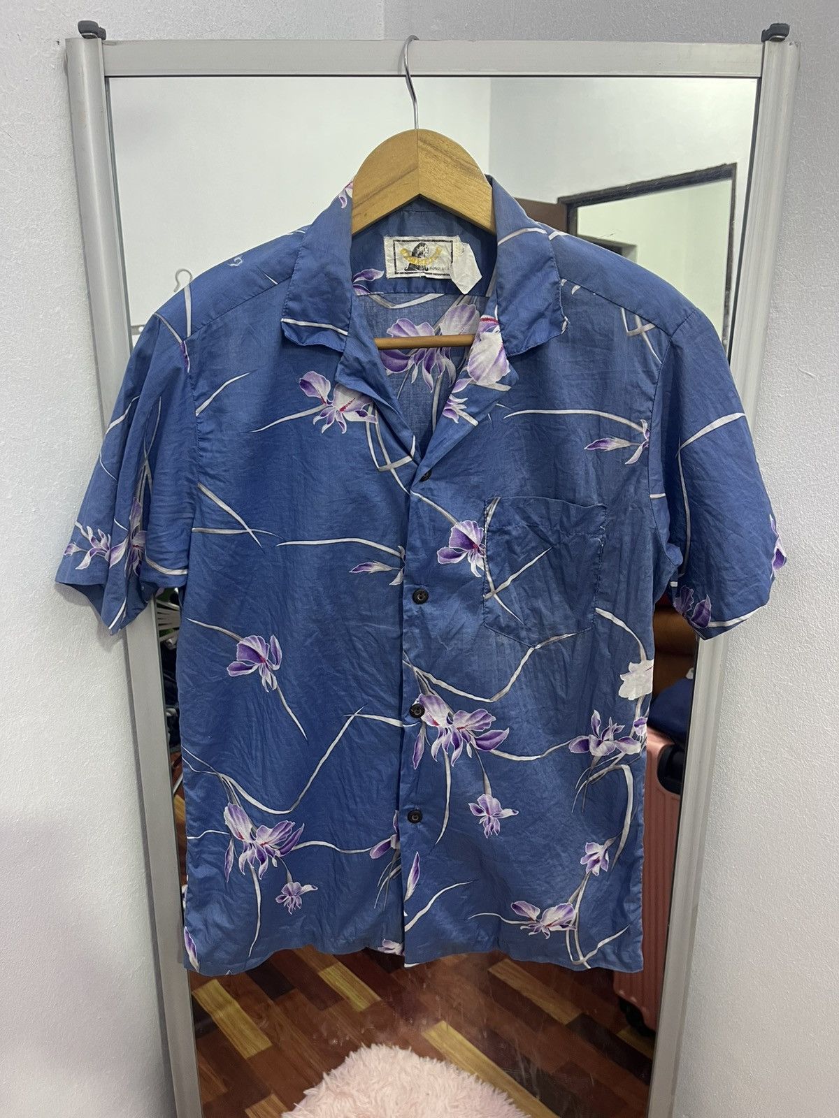 Vintage Vintage Otaheite Aloha Orchid Shirt Blue XS Made USA Size US XS / EU 42 / 0 - 1 Thumbnail