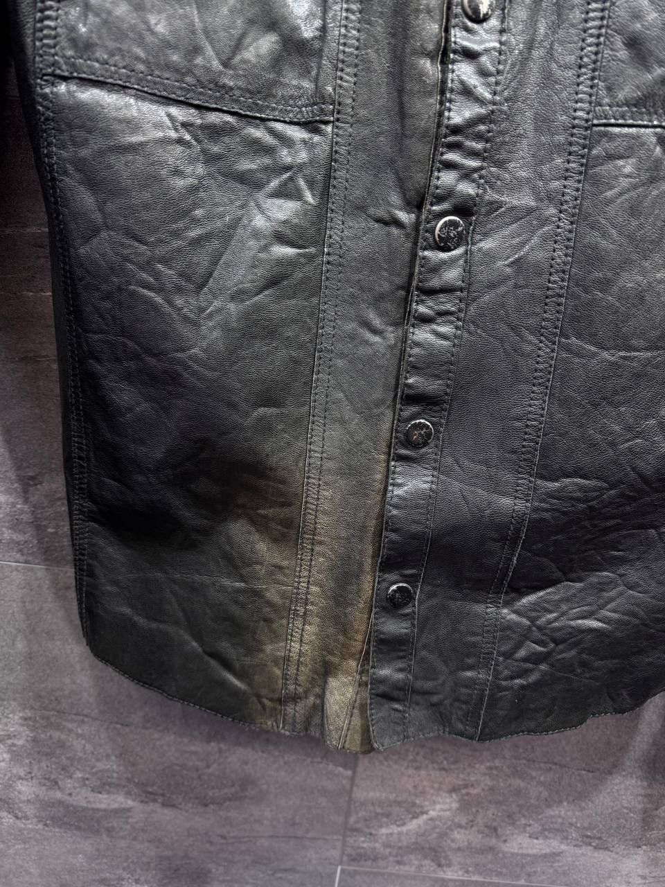 Allsaints Allsaints Postnoon Leather Button Up Shirt Jacket Size L Size US L / EU 52-54 / 3 - 8 Thumbnail