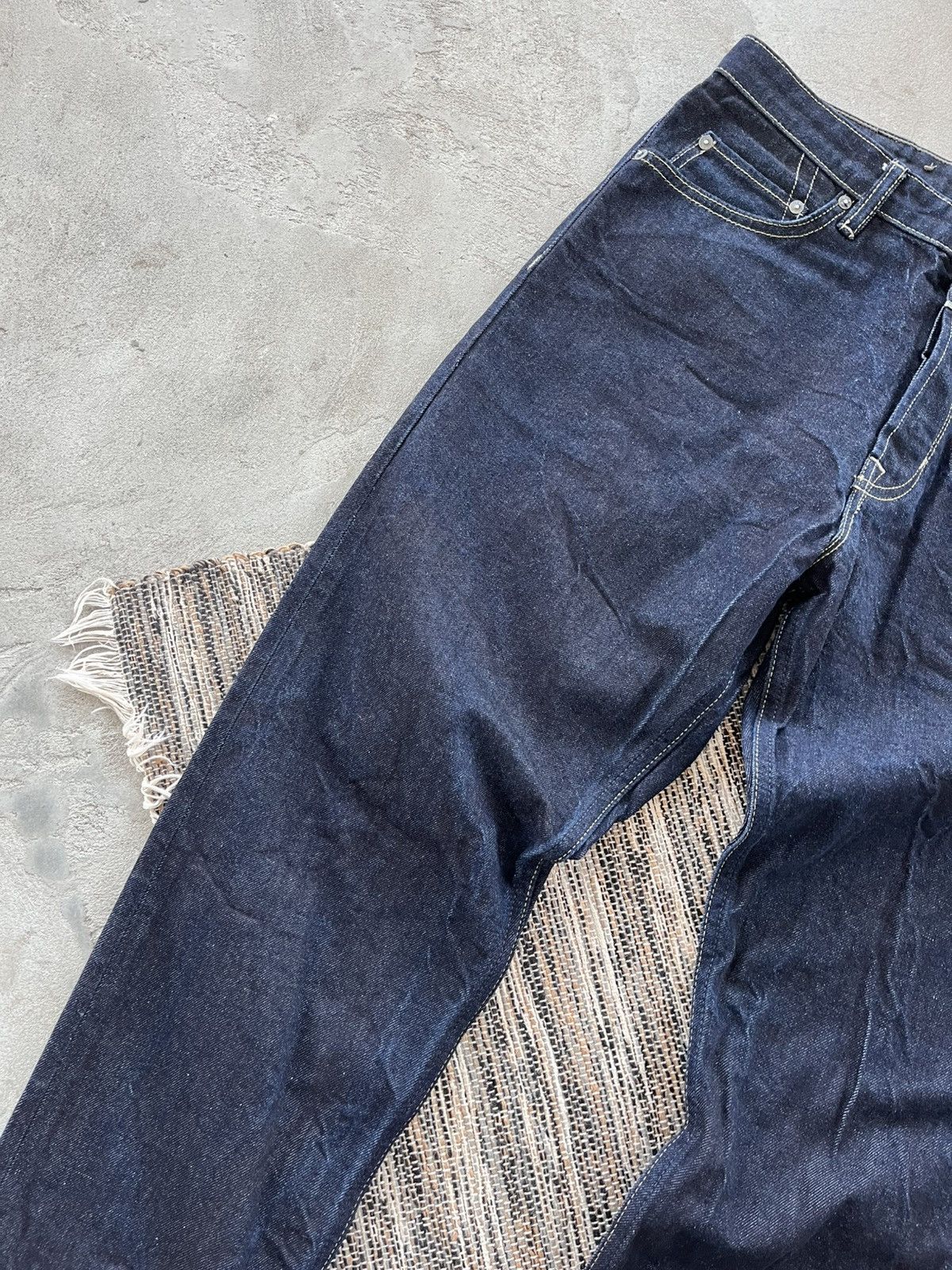 Allsaints Vintage AllSaints Jack Navy luxury Slim Selvedge Denim Jeans Size US 32 / EU 48 - 6 Thumbnail