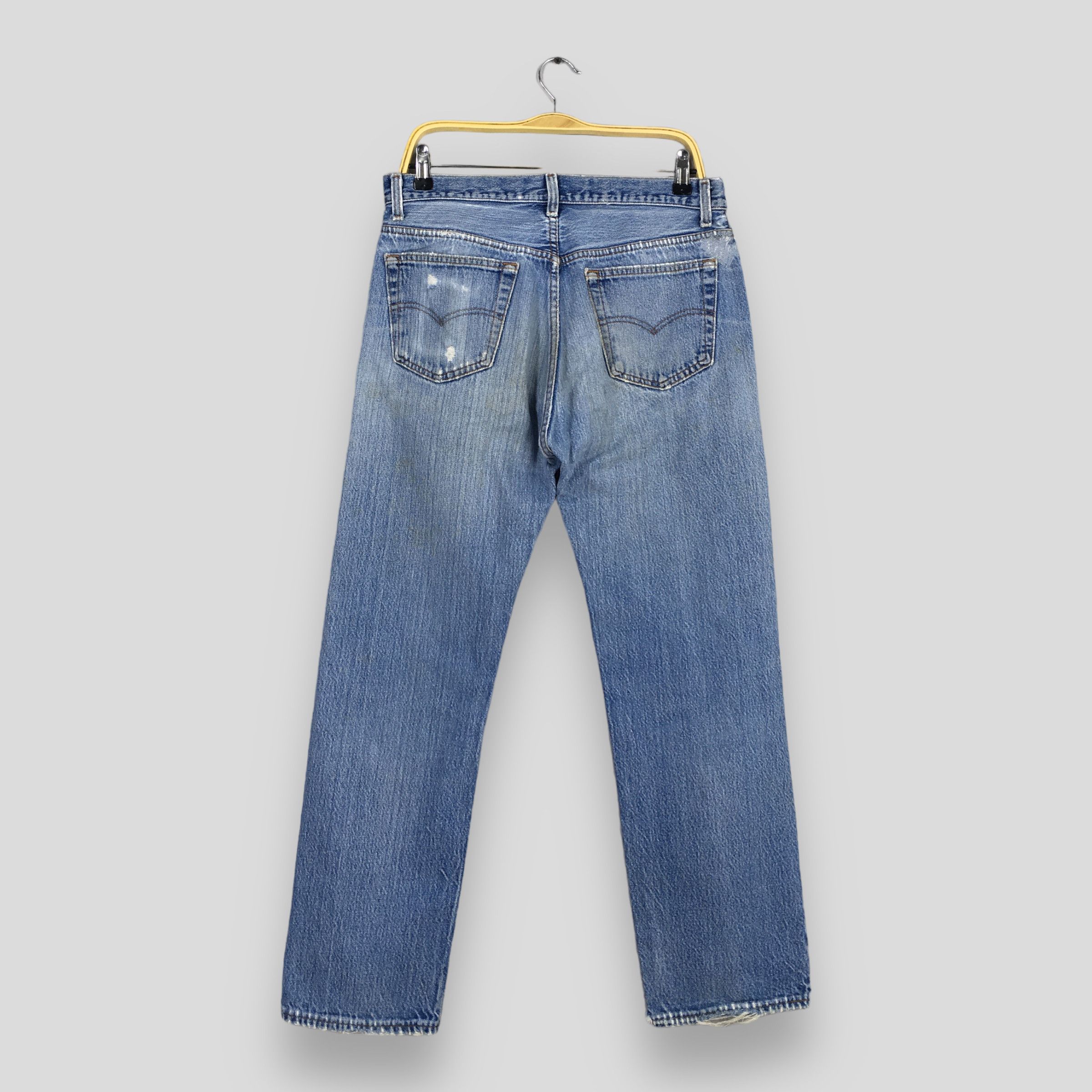 Levi's Size 31x29 Vintage 90s Levi's 501 Faded Blue Jeans S639 Size US 31 - 8 Thumbnail