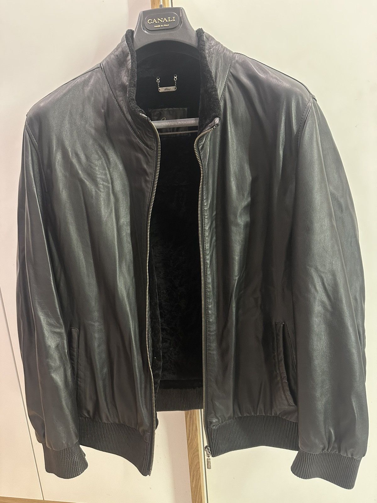 Brioni Brioni Leather Bomber Jacket with Fur Size US XXL / EU 58 / 5 - 1 Thumbnail