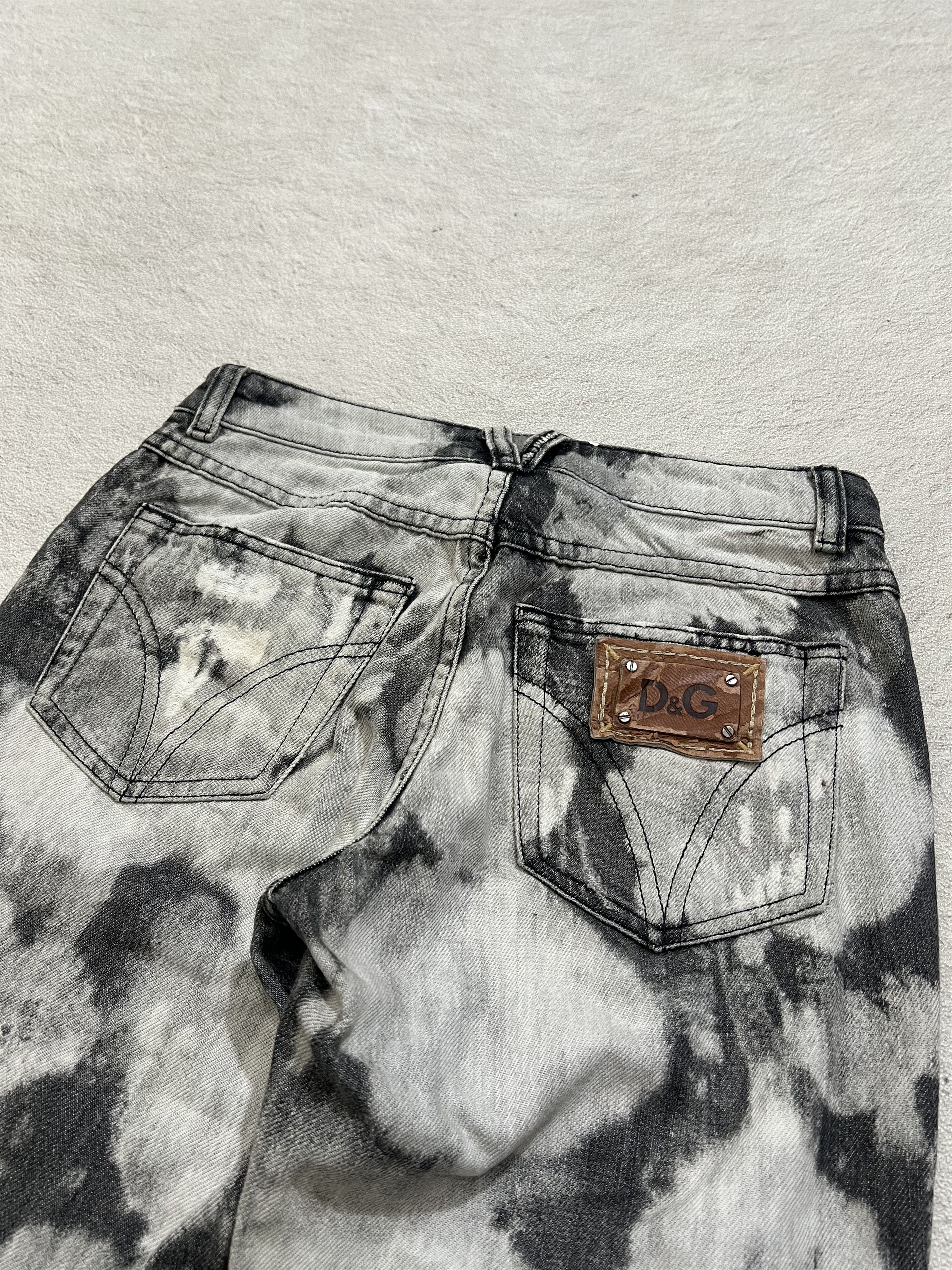 Dolce & Gabbana 2000s Dolce Gabbana Painted Bootcut Wash Denim y2k Lgb Ifsix Size 24" / US 00 / IT 34 - 4 Thumbnail