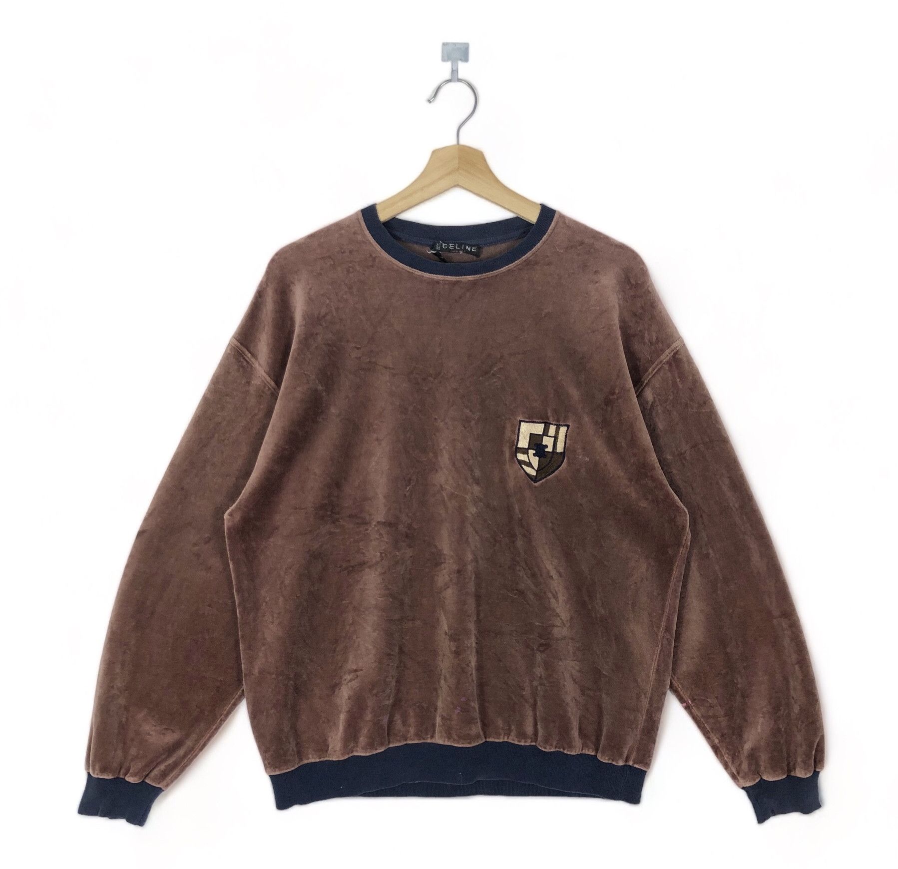 Celine RARE🔥VINTAGE 80’S CELINE VELVET SWEATSHIRT MADE IN FRANCE Size US L / EU 52-54 / 3 - 1 Thumbnail