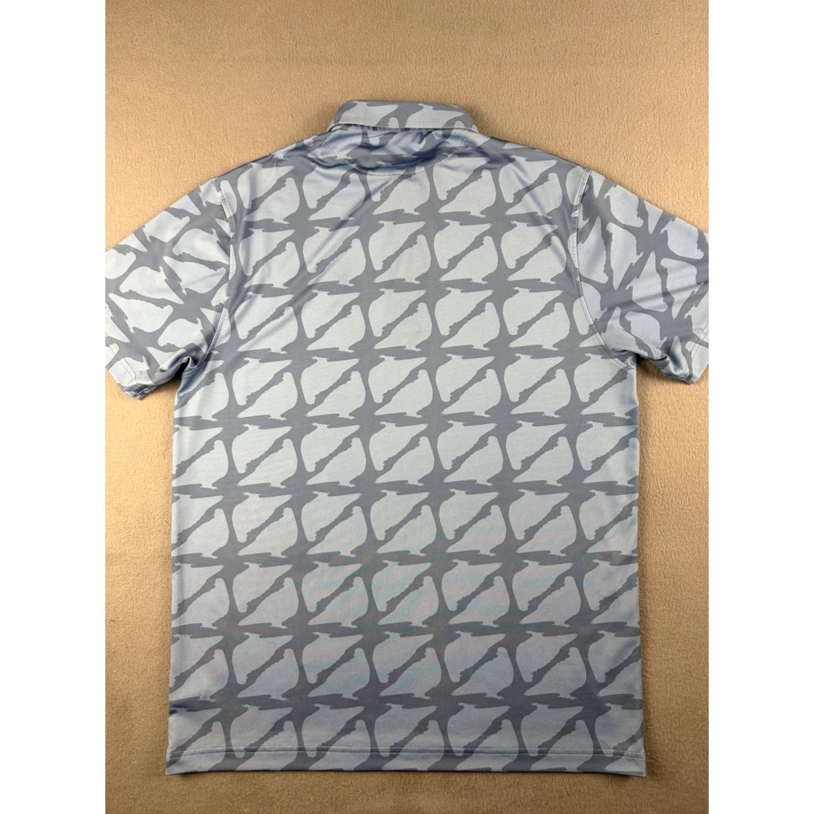 Vintage Waddaplaya Golf Sidekick Polo Shirt Mens M Blue Feather Print Performance AOP Polo Shirt Size US M / EU 48-50 / 2 - 4 Thumbnail