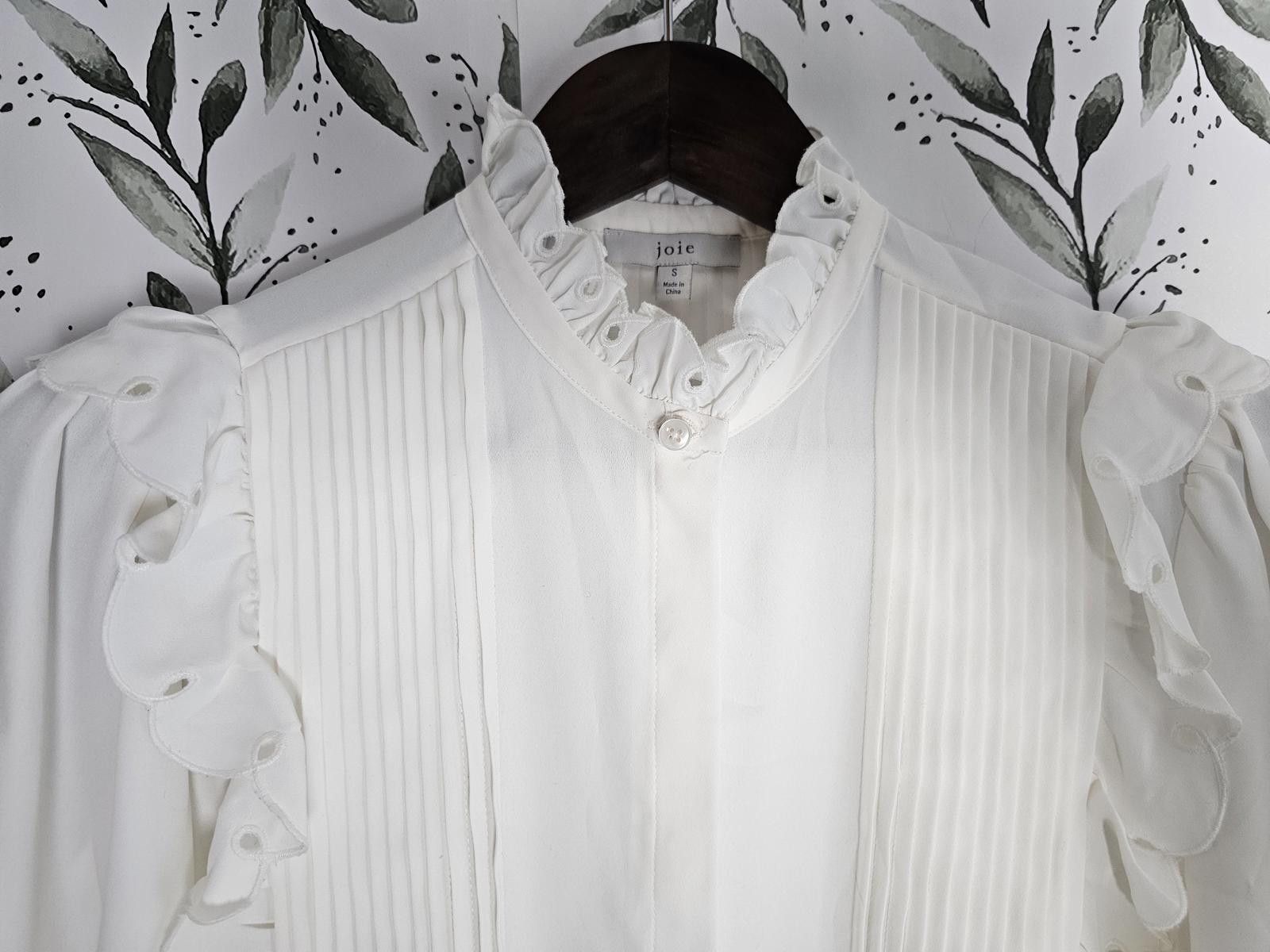 Jones New York Joie Blouse White Womens Size S Polyester Ruffled Size S / US 4 / IT 40 - 4 Thumbnail