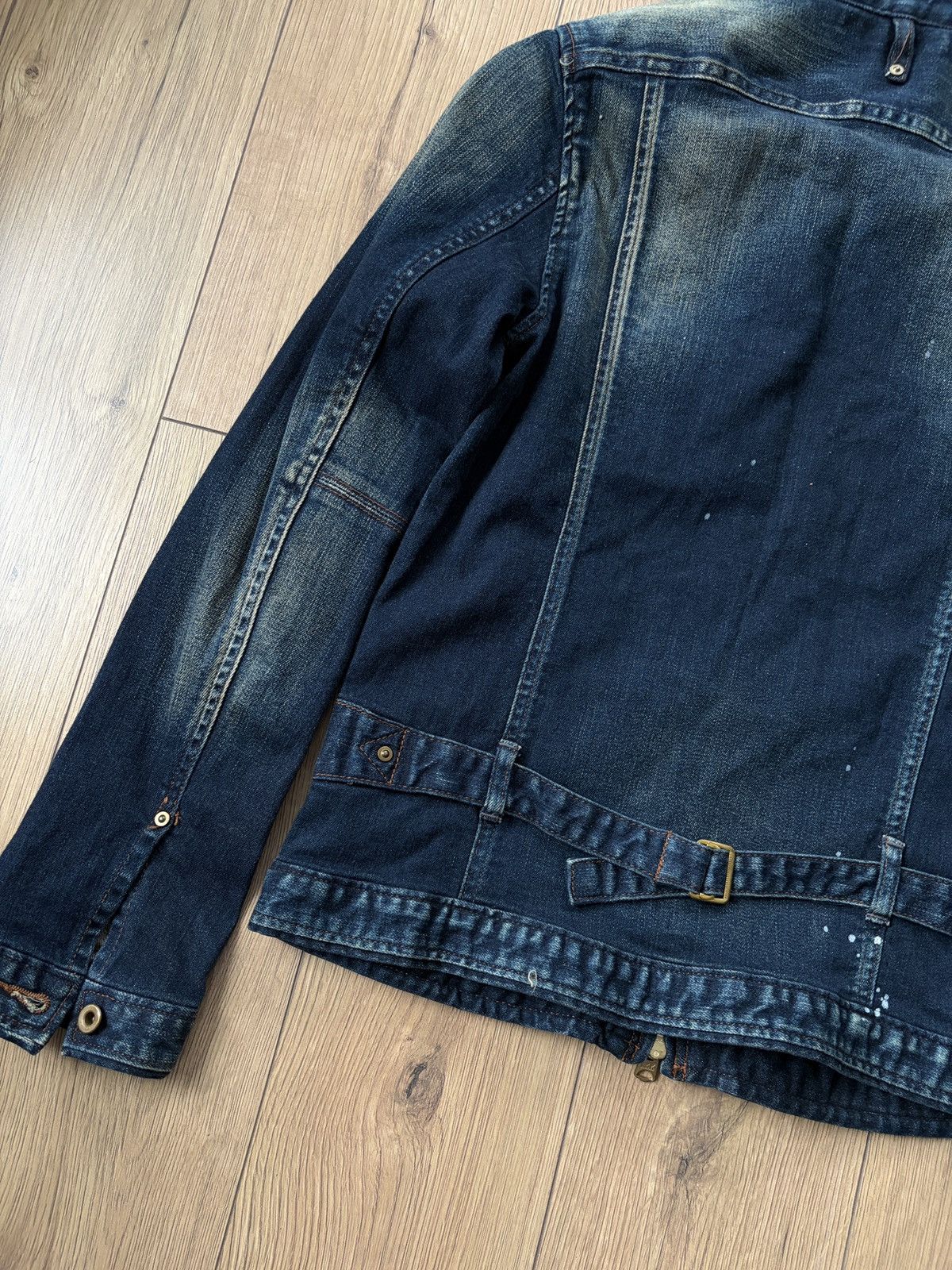 Johnbull Johnbull y2k Style Denim Painter Buckle Cinch Back Jacket Size M / US 6-8 / IT 42-44 - 20 Thumbnail