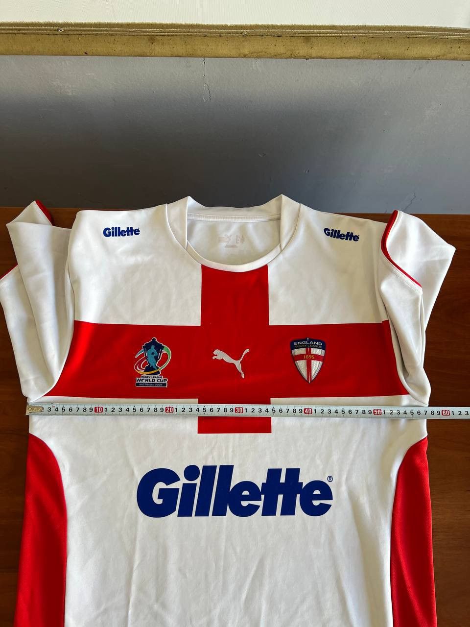Vintage 2008 ENGLAND TEAM RUGBY WORLD CUP PUMA SHIRT JERSEY SIZE L Size US L / EU 52-54 / 3 - 22 Thumbnail