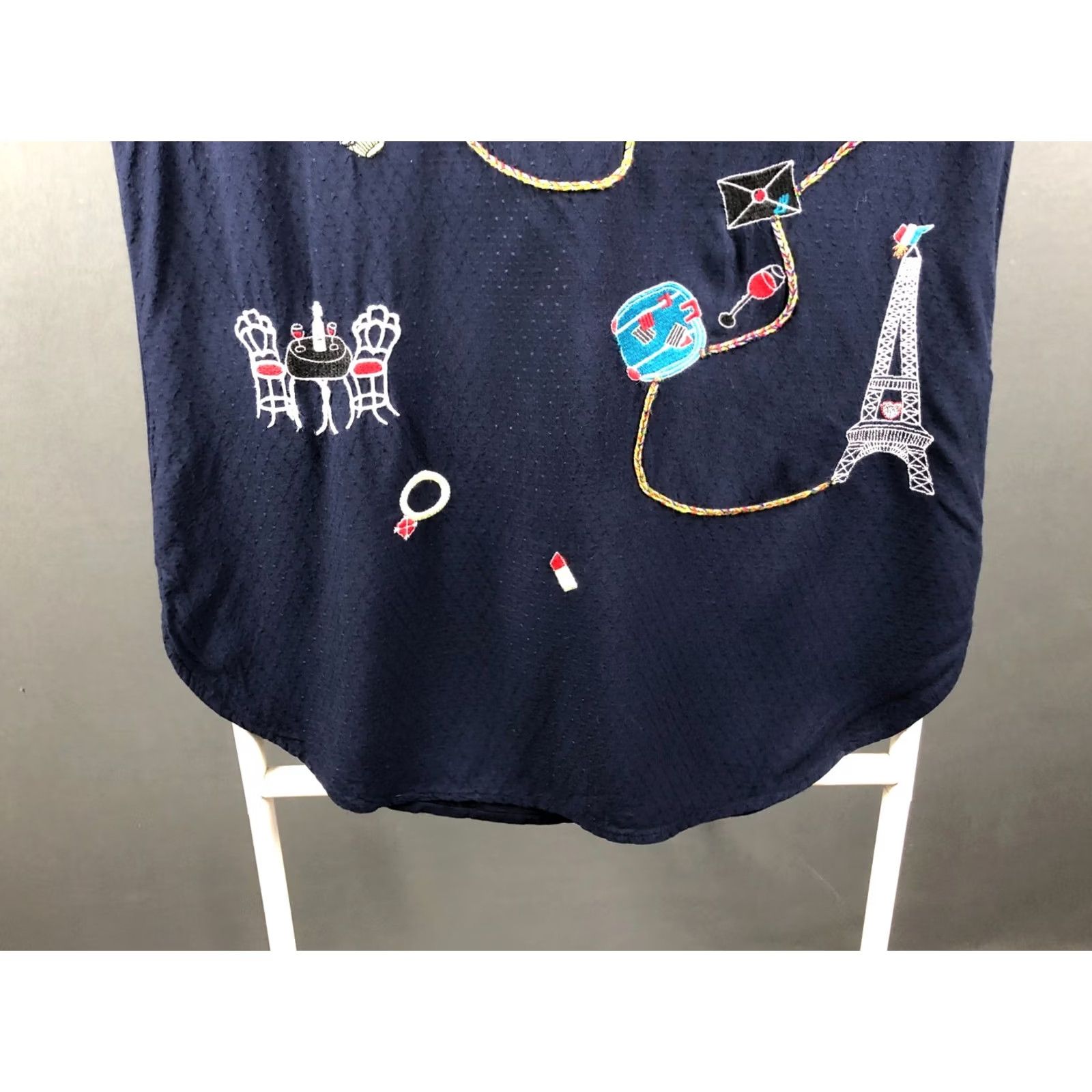 Desigual Desigual Women's Blouse M Dark Blue Cotton Embroidered Size M / US 6-8 / IT 42-44 - 6 Thumbnail