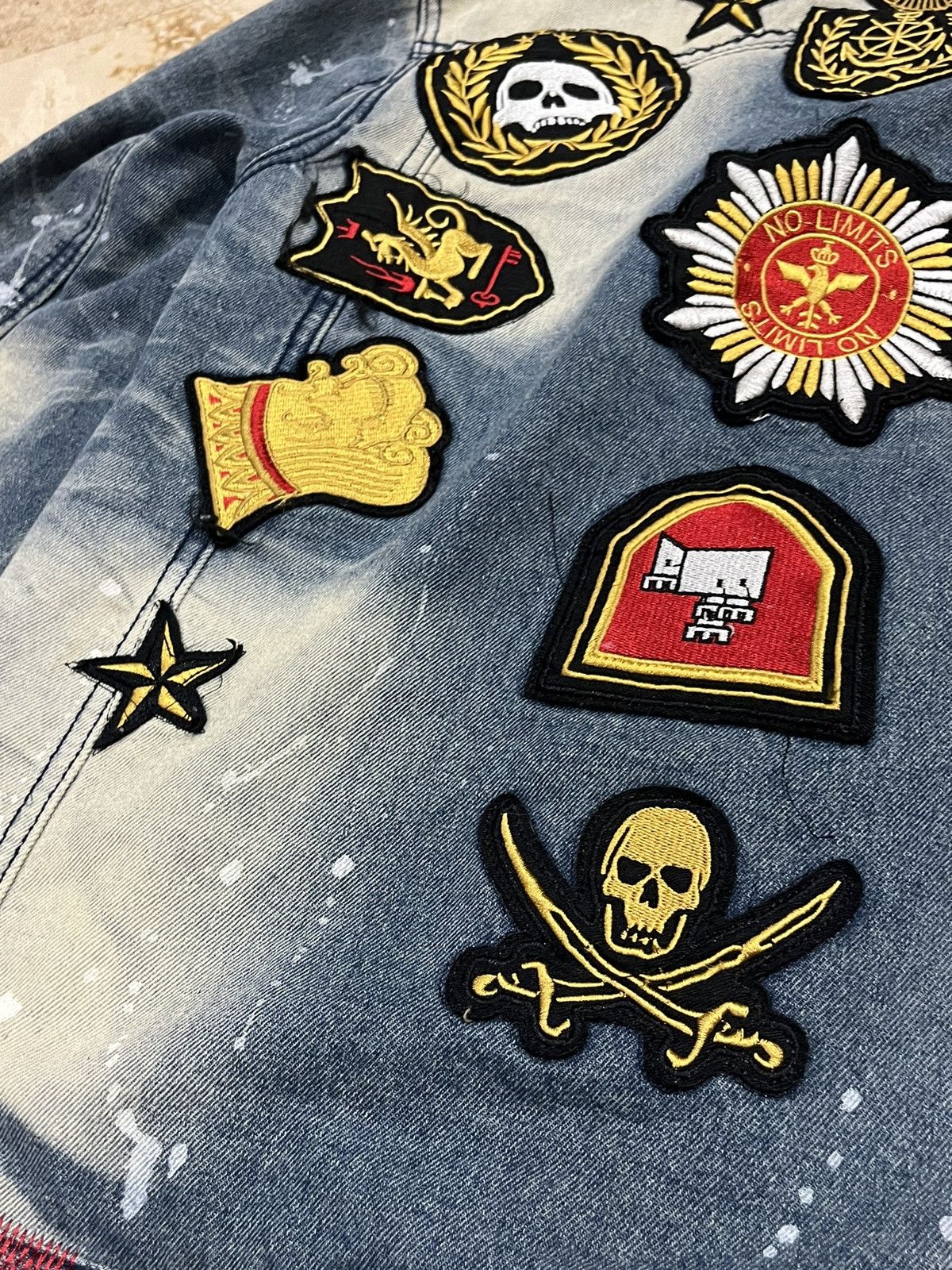 Reason CRAZY Y2K Reason Patched Distressed Denim Jacket Size US S / EU 44-46 / 1 - 14 Thumbnail